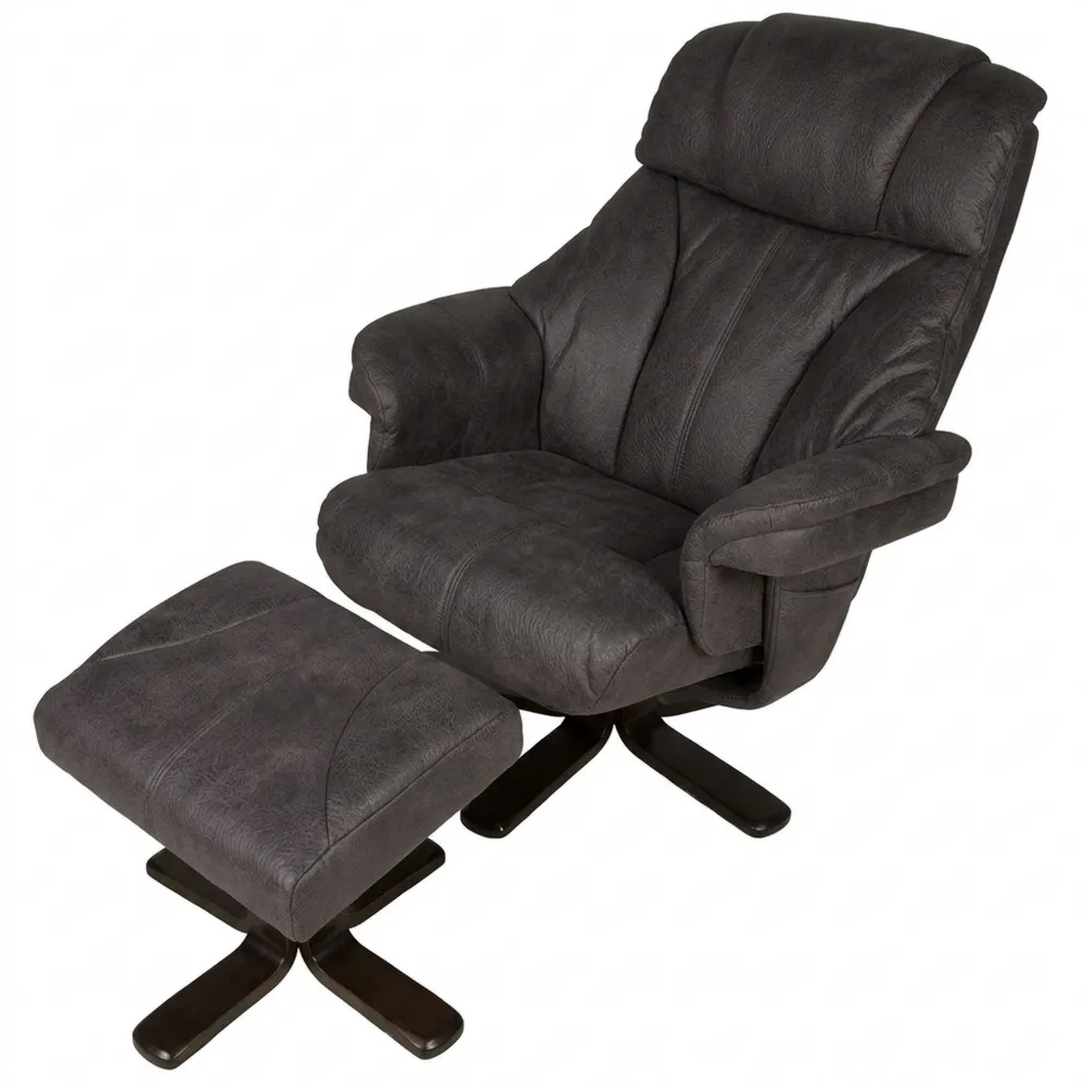 Komfortabler Ruhesessel aus Mikrofaser in Anthrazit