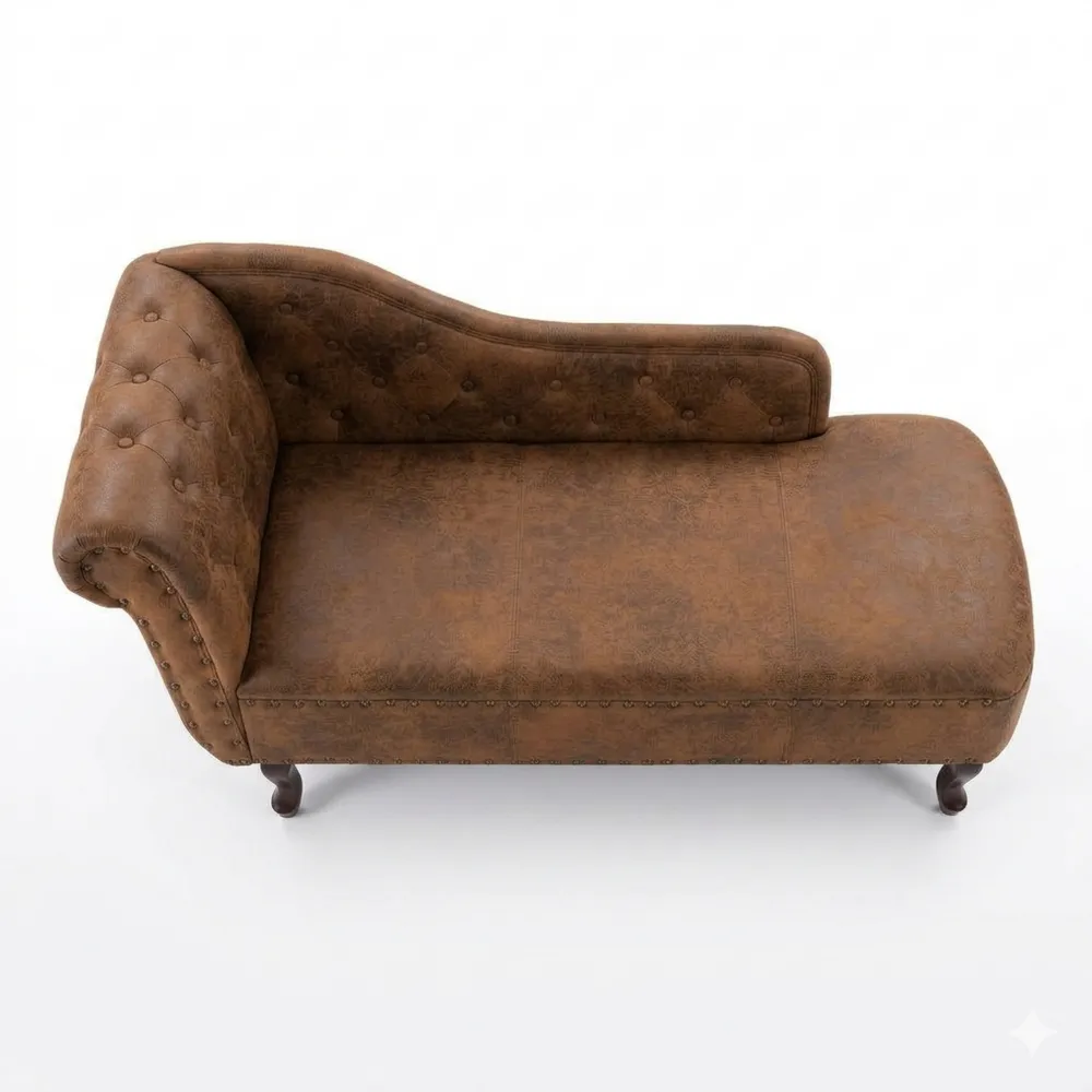 Liege in Braun in Wildleder-Optik für Wohn- und Schlafzimmer