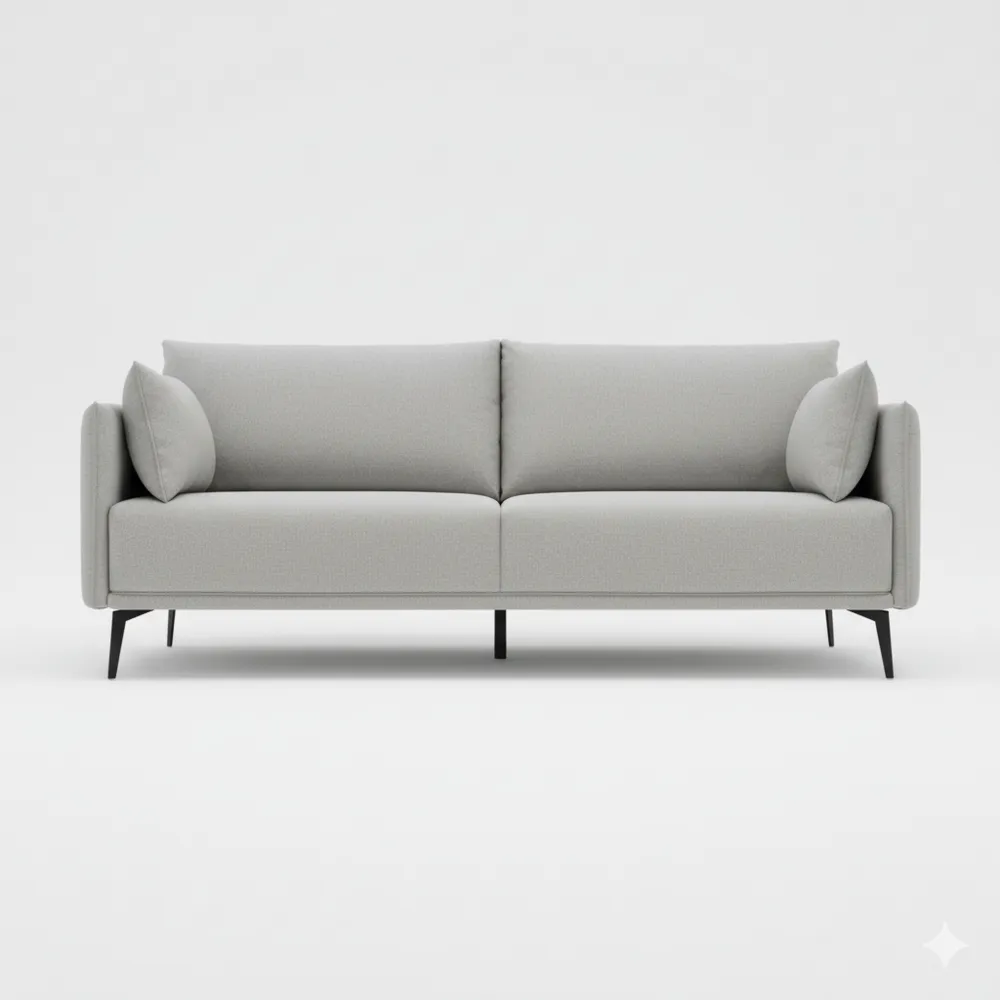 Gemütliches 3-Sitzer-Sofa in Platingrau