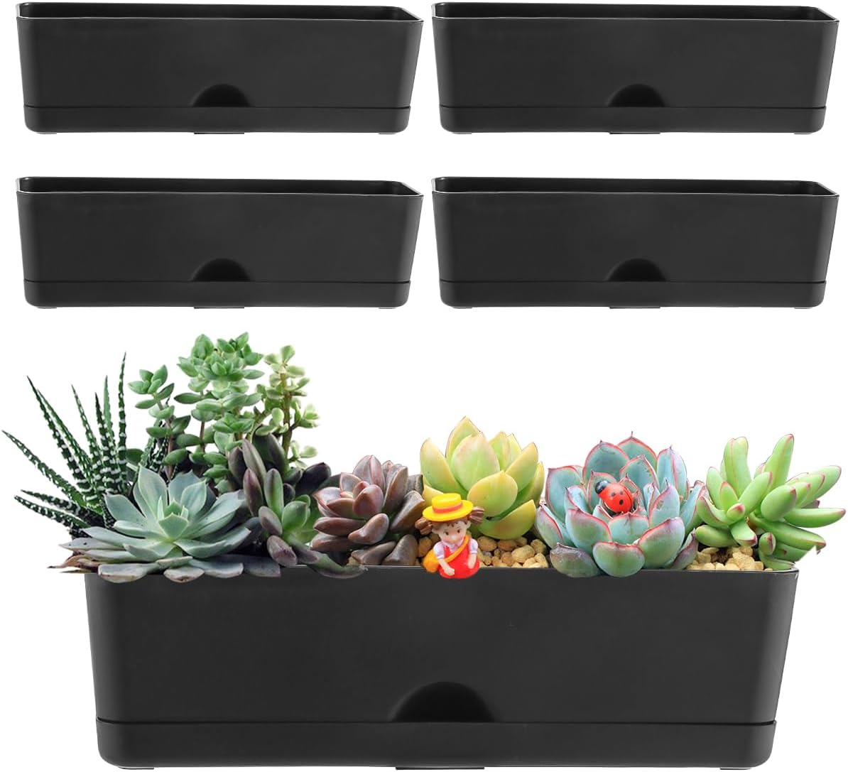 5 Pack Window Boxes Planters 16 Inches Rectangular Planter