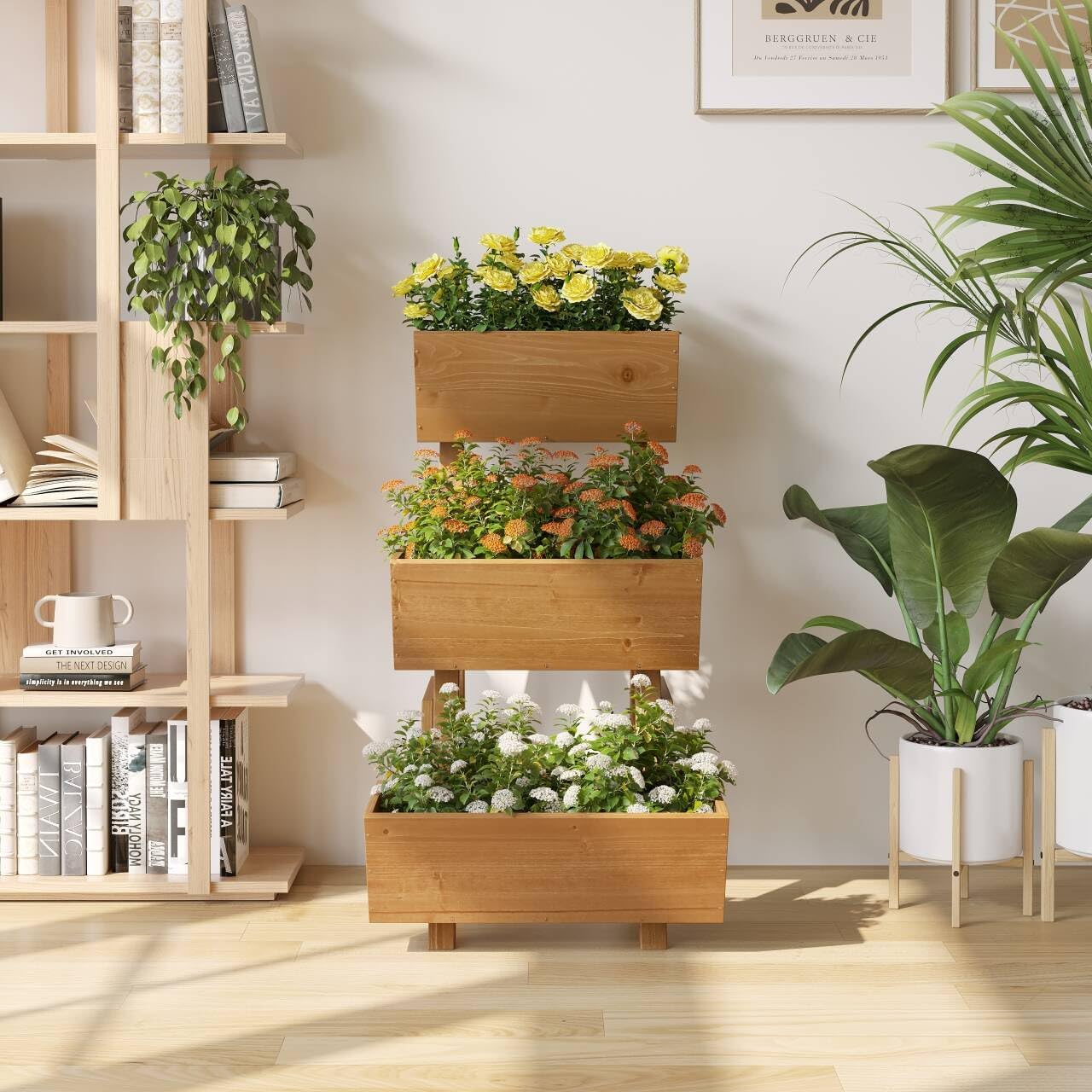 3-Tiers Wooden Raised Garden Bed