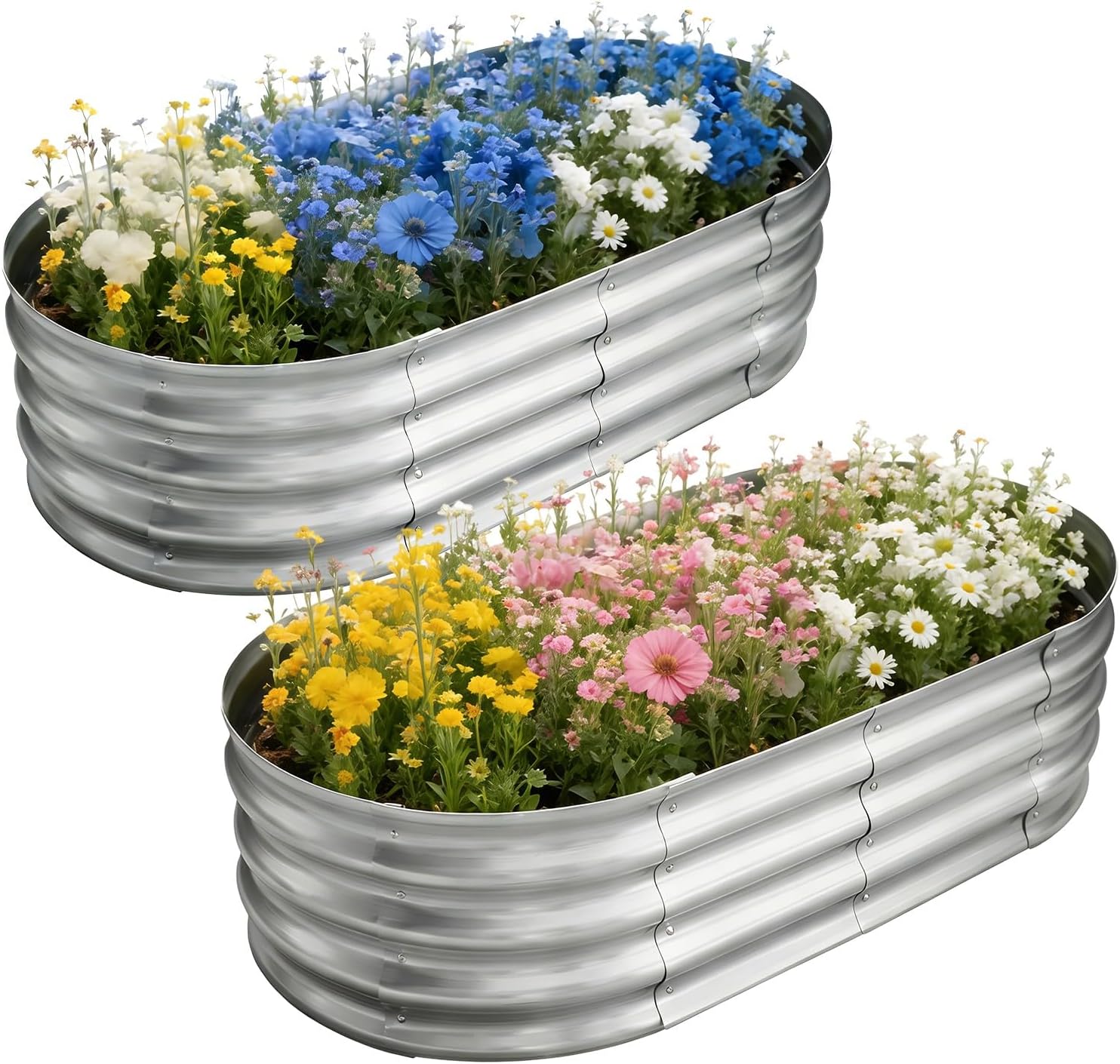 Oval Planter Box for Gardening Flower（2 Pack）