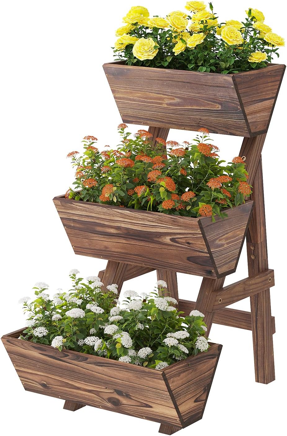 3-Tiers Wooden Raised Garden Bed