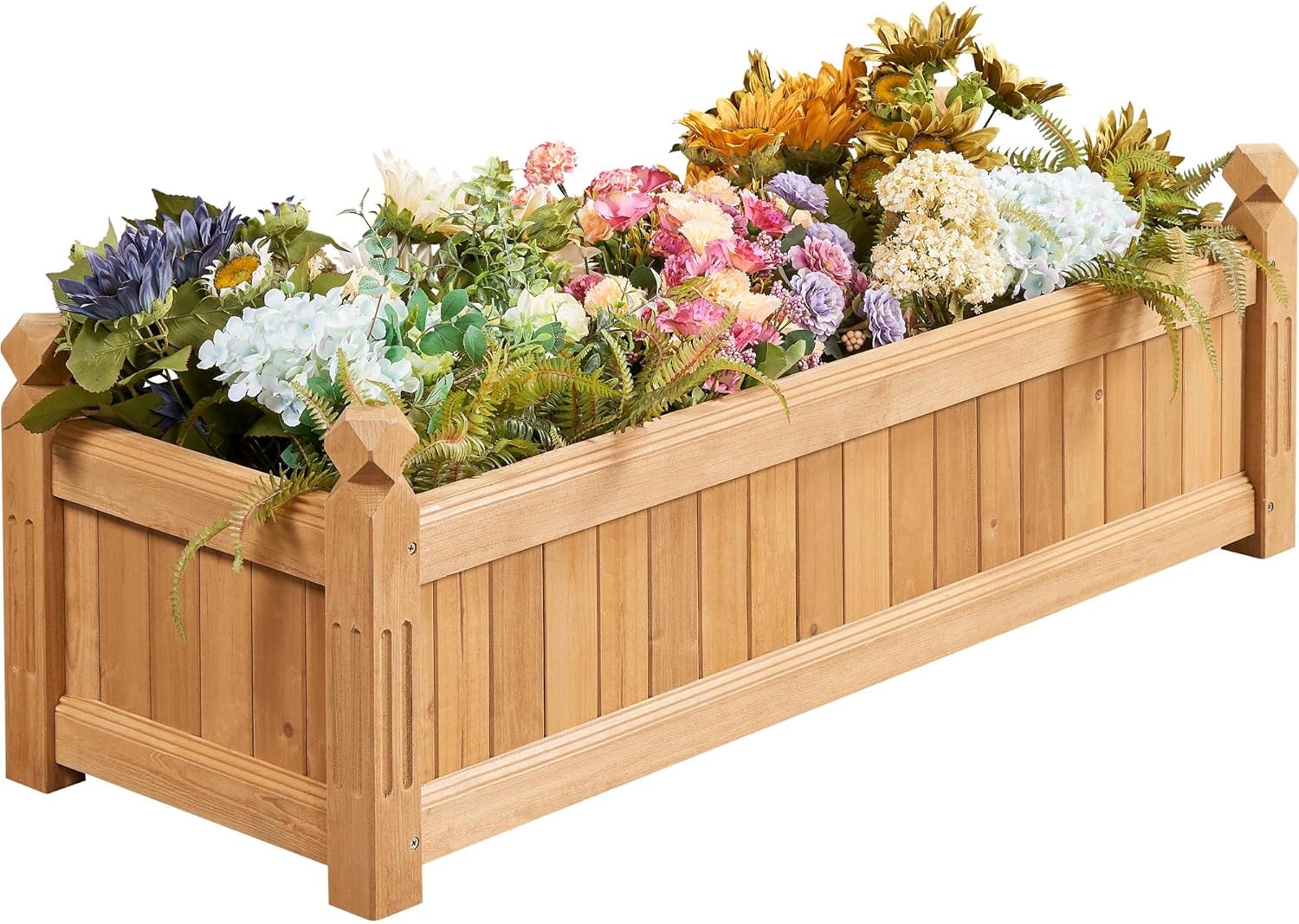 43.5″ L×16″ W×14″ H Wooden Raised Garden Bed