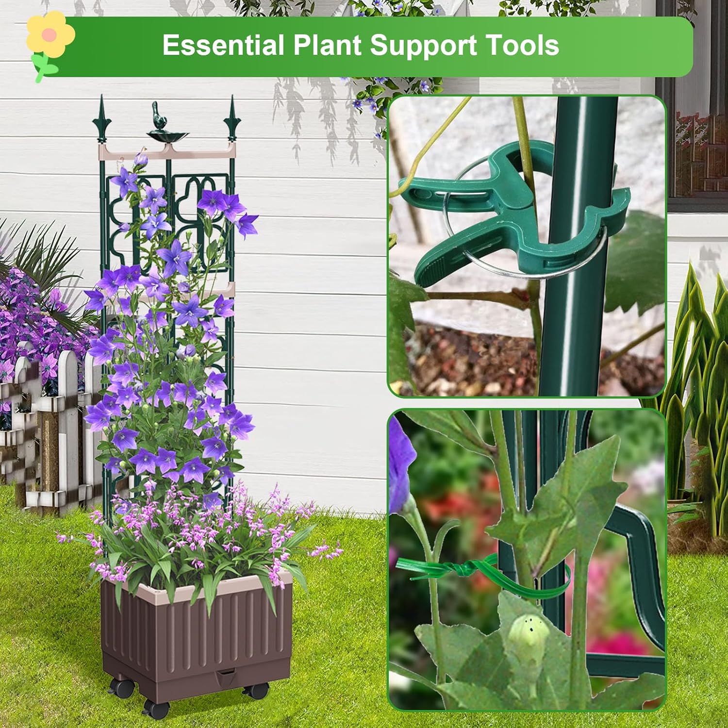 Raised Garden Bed Planter Boxes with Trellis