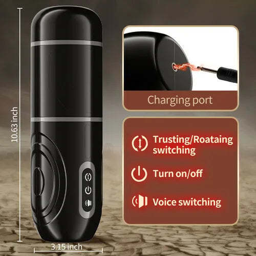 Thrusting 7 Rotating Male Masturbator With Lifelike 3D Channel