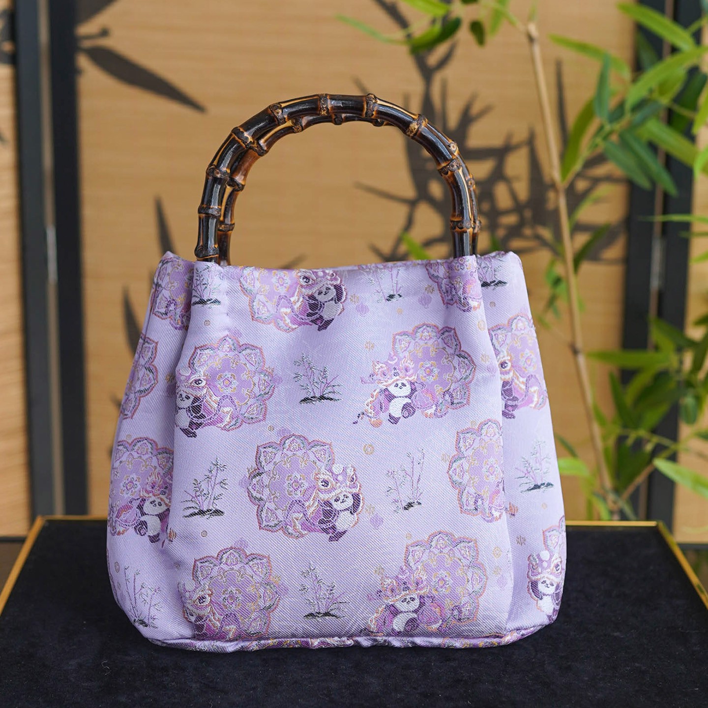 Haishui River Cliff Pattern Golden Intangible Cultural Heritage Cloud Brocade Leather Bag for Women, New Chinese Style Cross Shoulder Real Mulberry Silk Bag