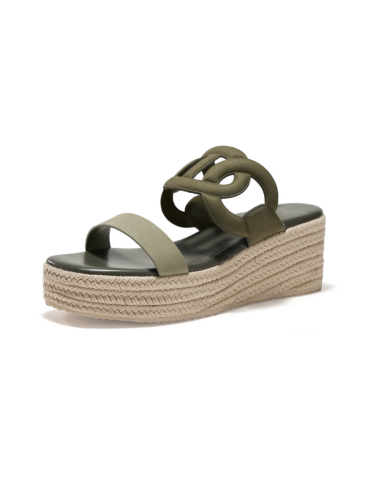 Women's Open Toe Wedge Espadrilles Sandals Slip On Slides Platform Heeled Sandal Comfortable Summer Shoes