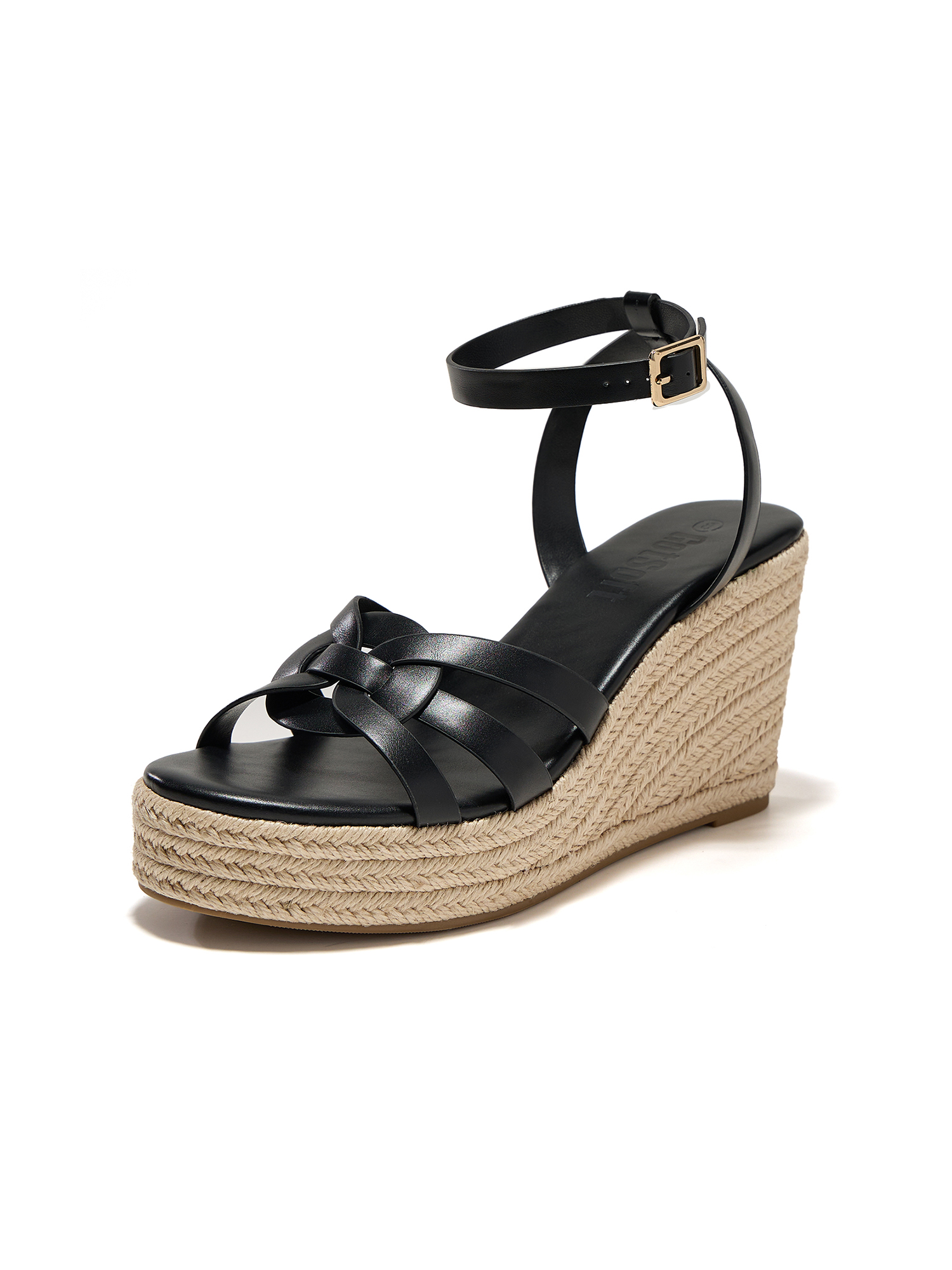 Women's Open Toe Strappy Wedge Espadrilles Sandals Platform Heeled Sandal Summer Slide Shoes