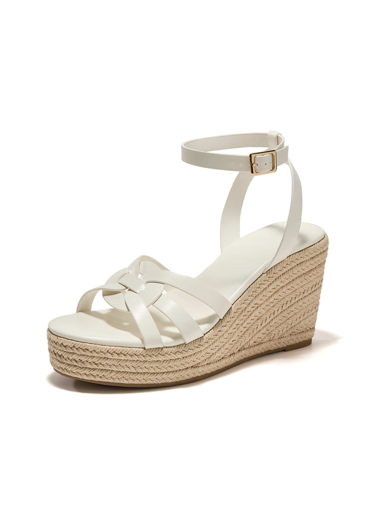 Women's Open Toe Strappy Wedge Espadrilles Sandals Platform Heeled Sandal Summer Slide Shoes