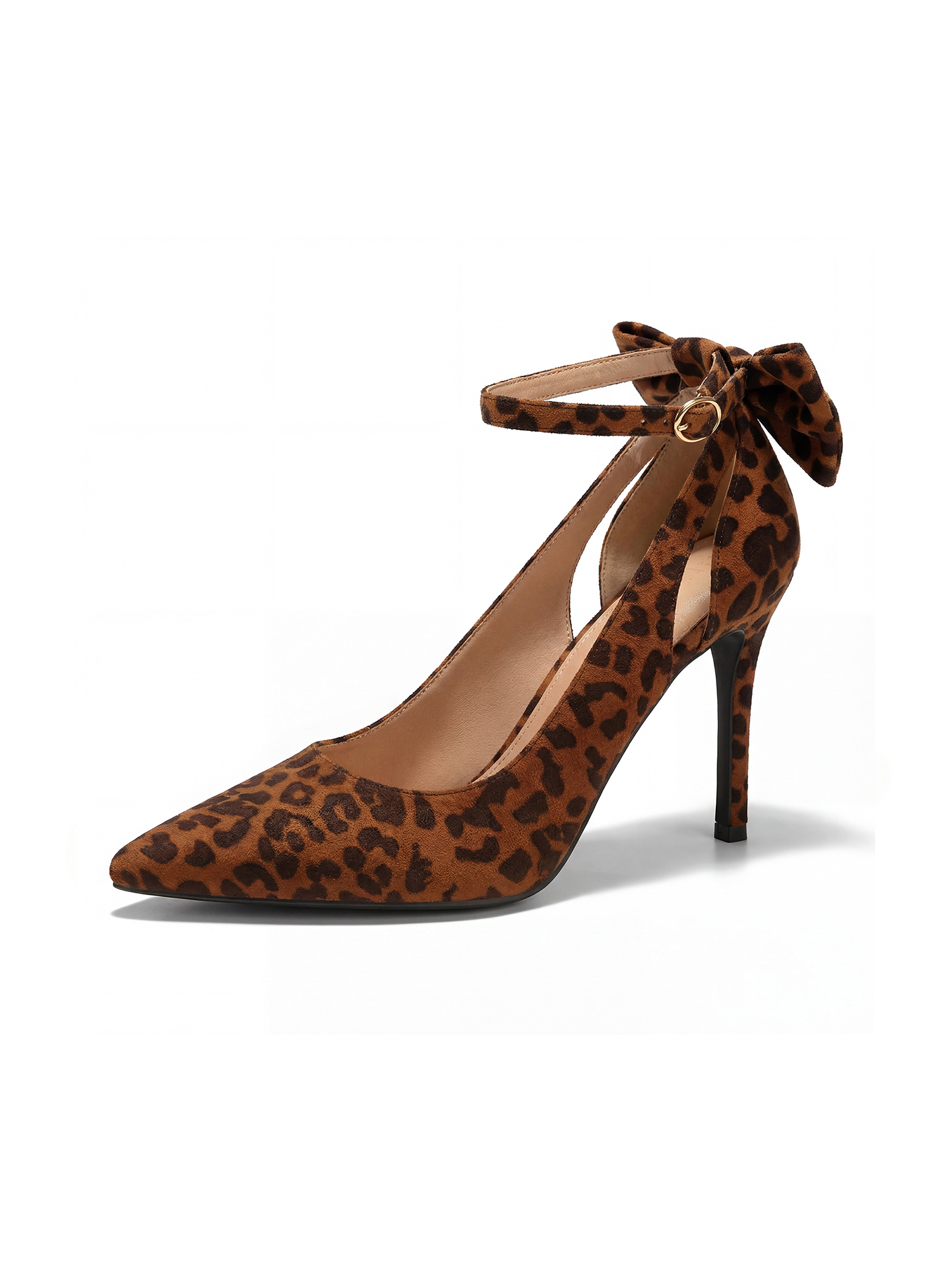 Women's Pointed Toe High Heels Ankle Strap Bow Tie Pumps Wedding Party Dress Shoes