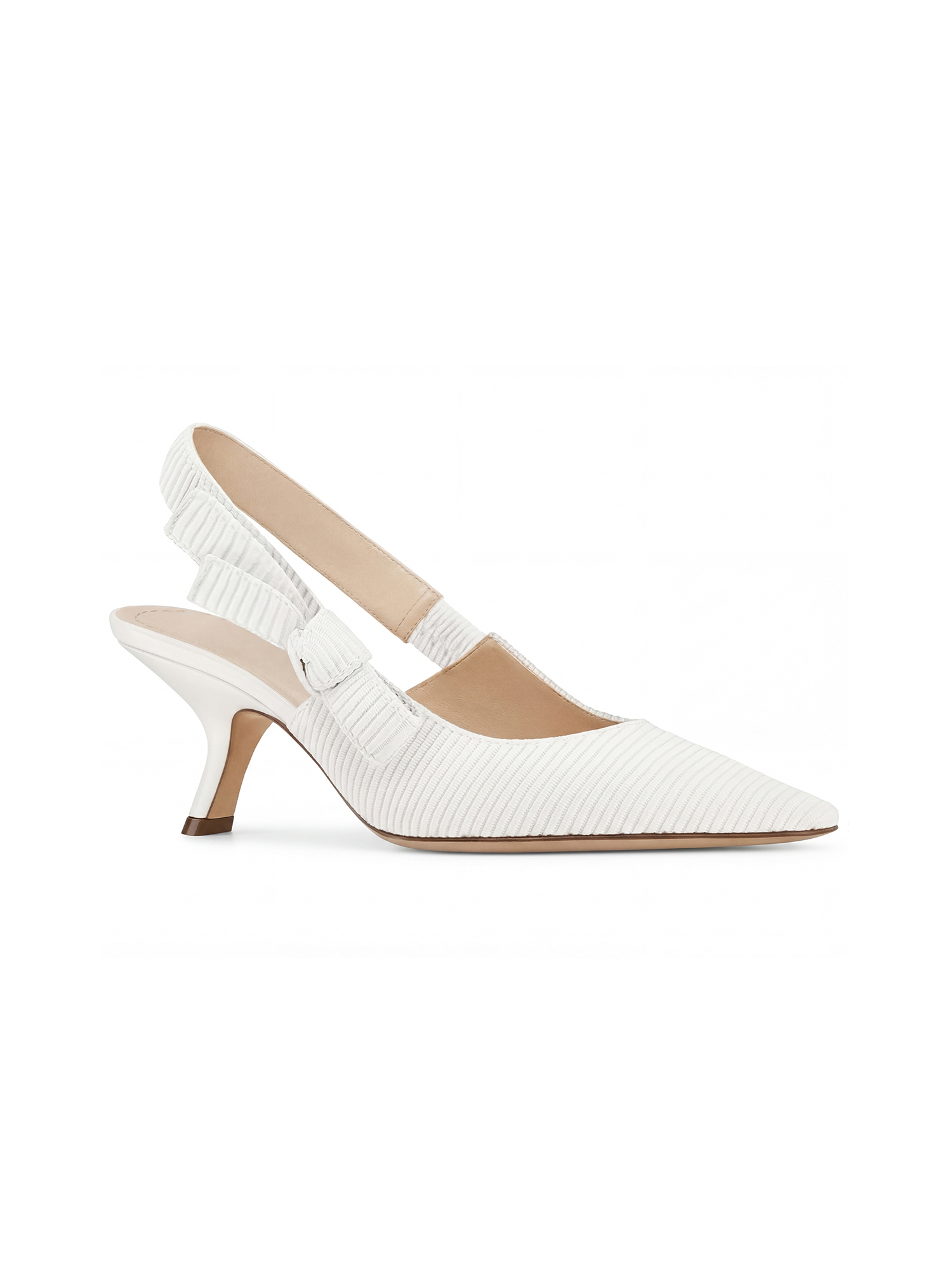 Women's Slingback Kitten Heels Closed Pointed Toe Bowknot Knitted Slip On Pumps Dress Shoes