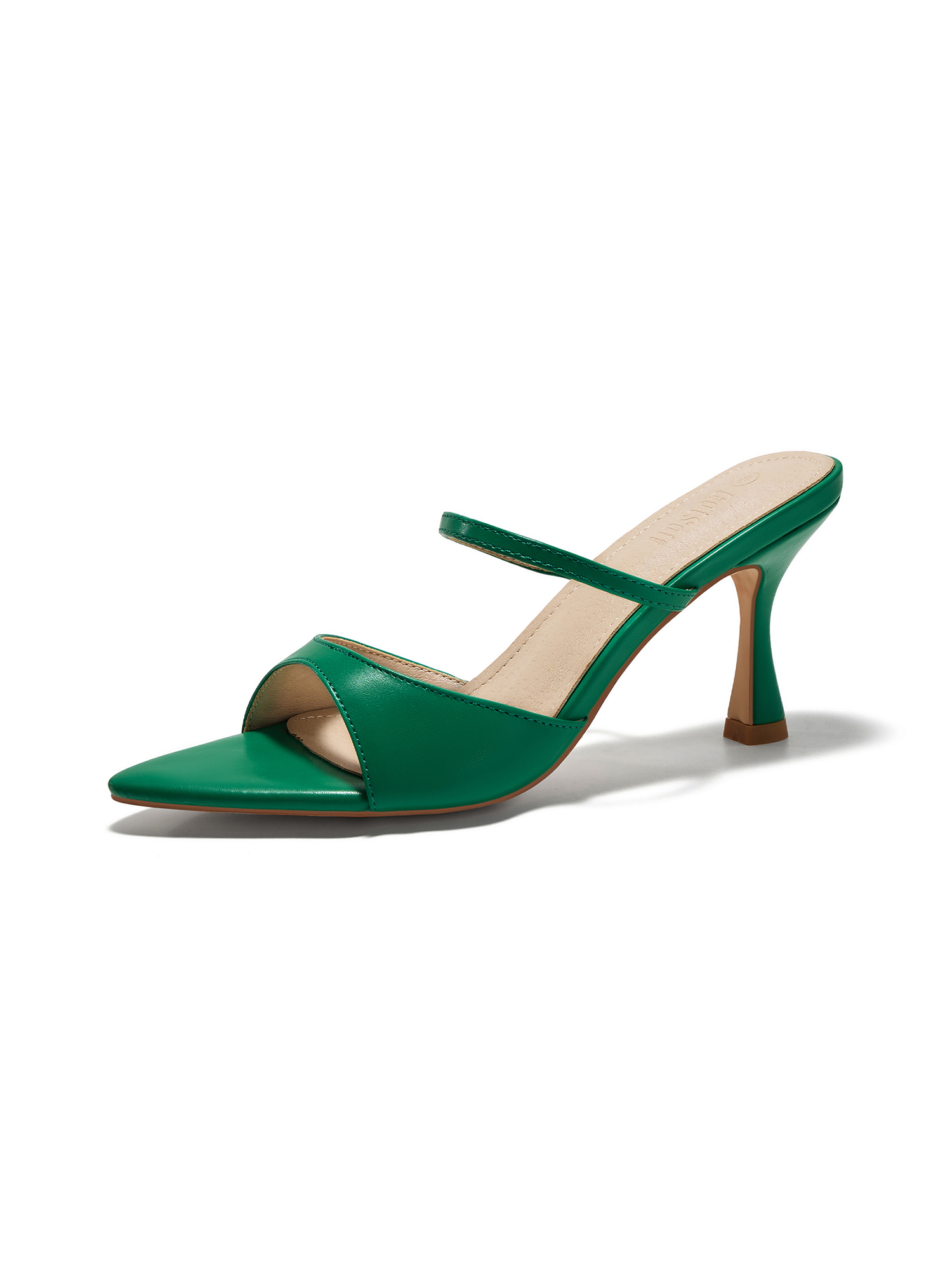 Womens Pointed Open Toe Heeled Sandals Strap Slip On High Heels Backless Mules Dress Shoes