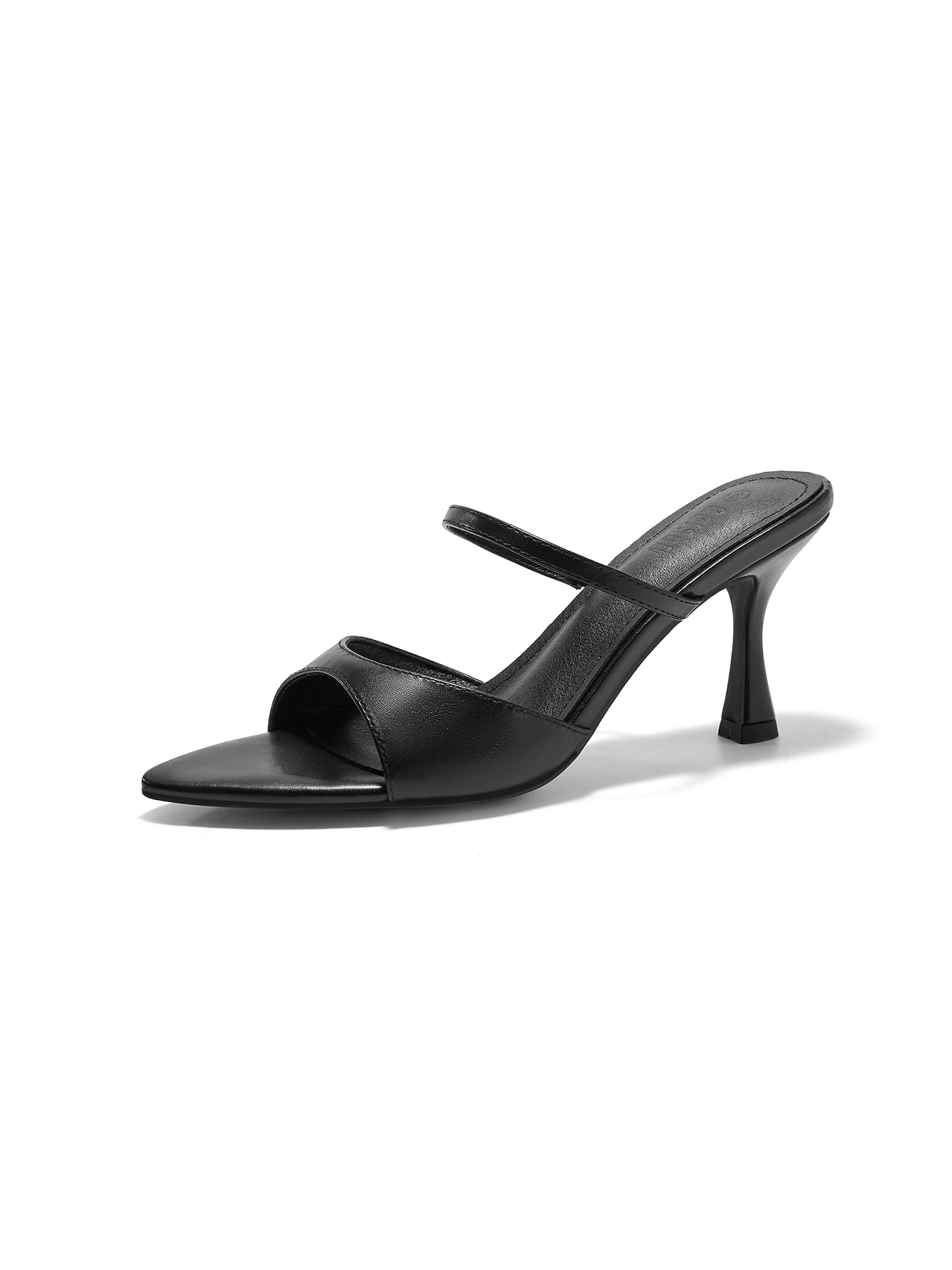 Womens Pointed Open Toe Heeled Sandals Strap Slip On High Heels Backless Mules Dress Shoes
