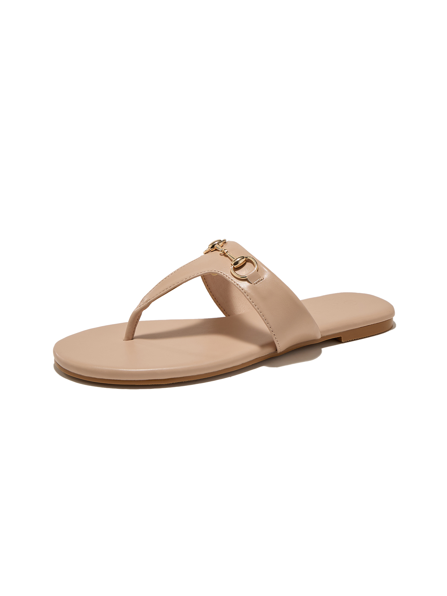 Women's Flat Sandals Metal Chain Flip Flops Summer Comfortable Slip on Slippers Dressy