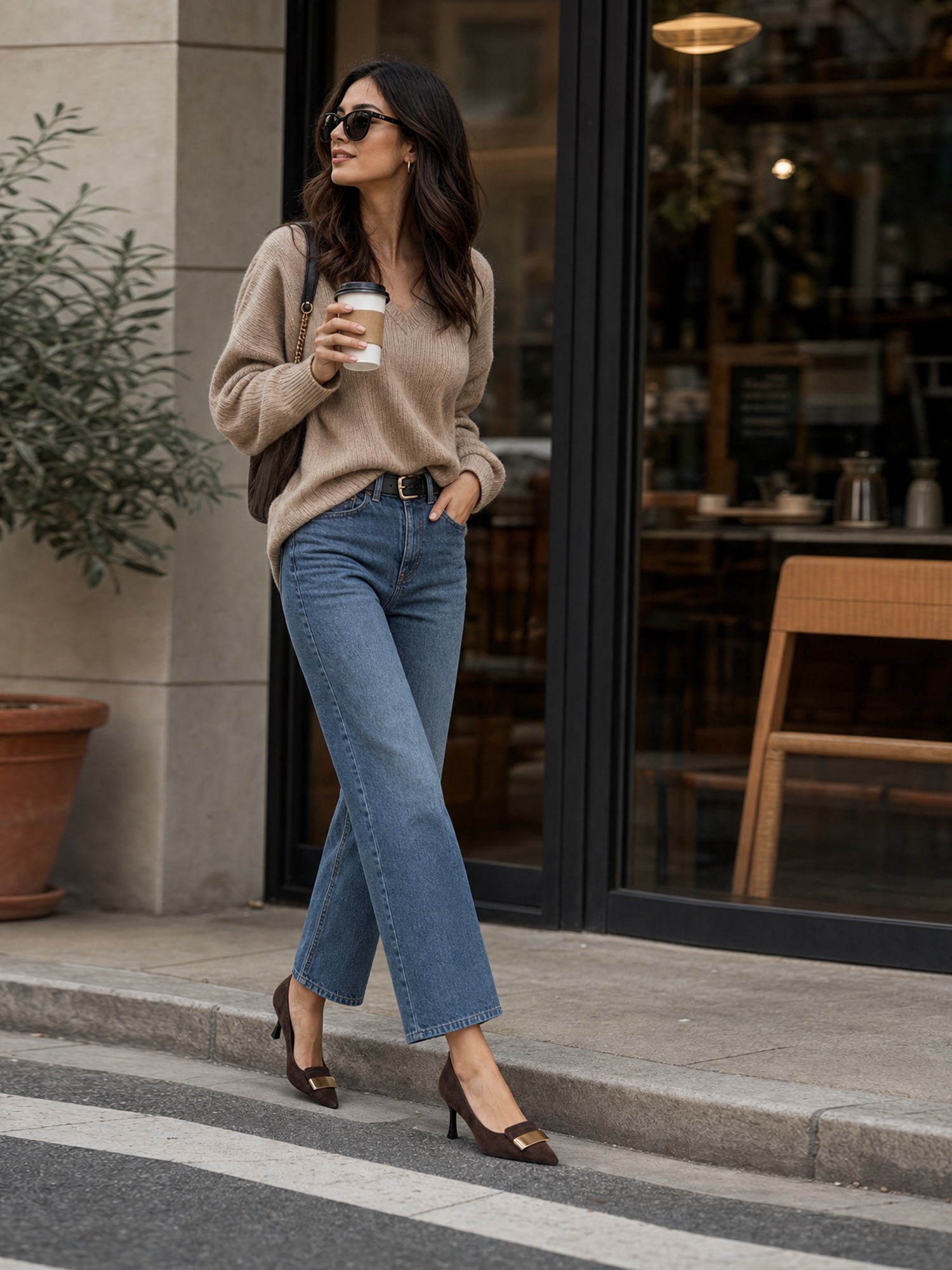 Womens Lambskin Insole Pointed Toe Pumps Metal Deco Dress Shoes Kitten Heel Pumps with Metal Accent, Supportive Heel Back No Rubbing No Blisters, Ideal for Office, Dates and Daily Wear