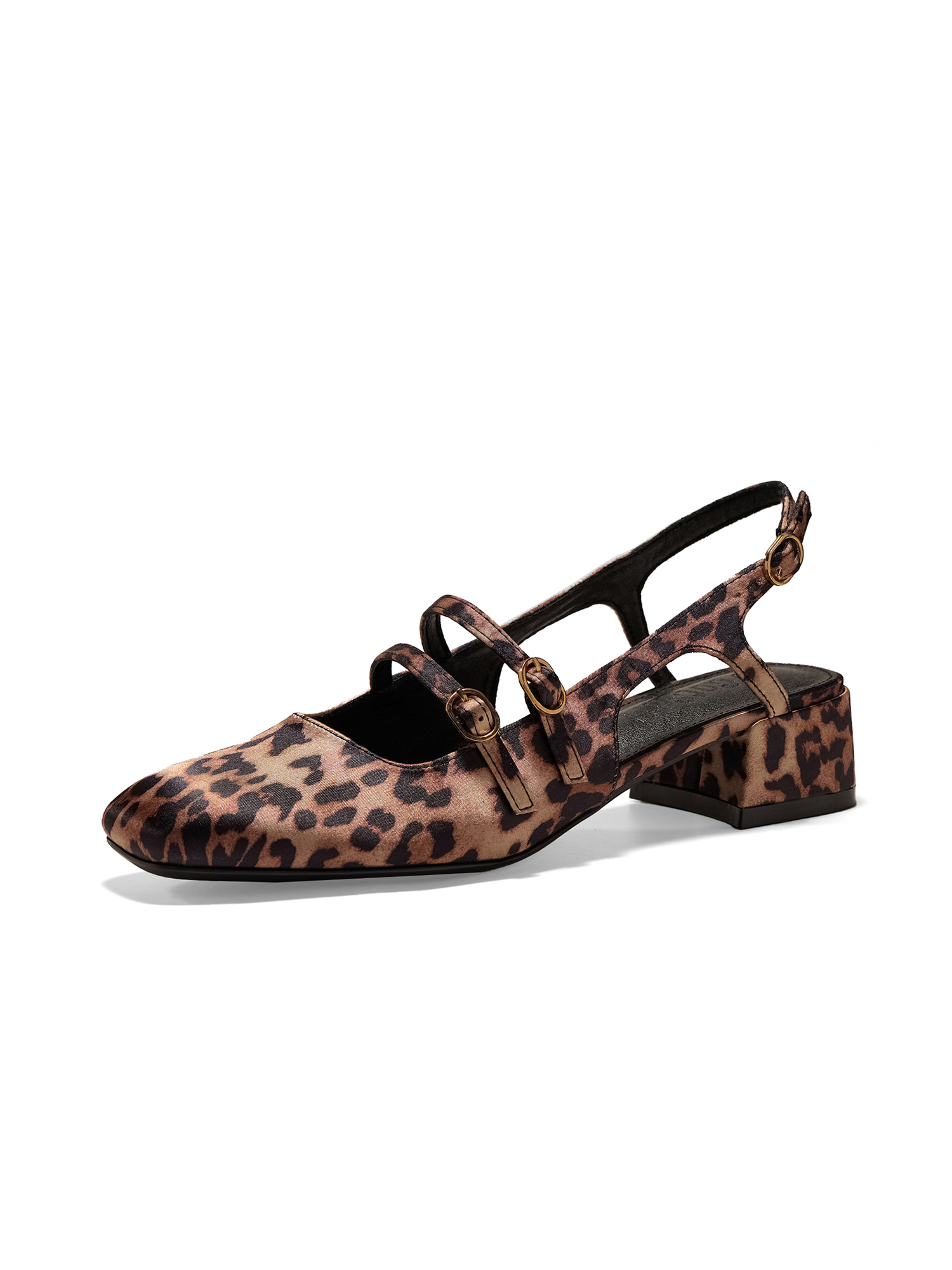 Women's Mary Jane Chunky Low Block Heels Slingback Pumps Closed Square Toe Double Strap Wedding Dress Shoes