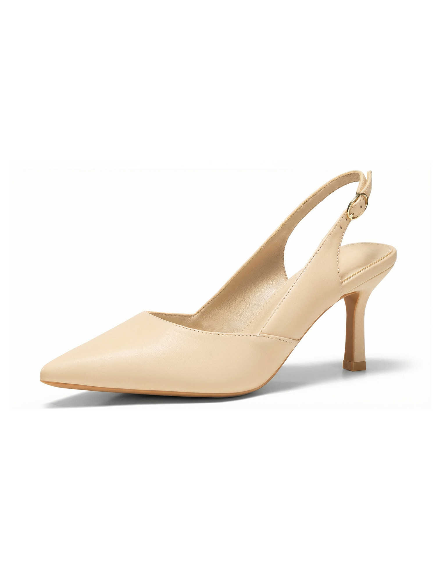 Women's Slingback Kitten Heels Closed Pointed Toe Pumps Wedding Party Dress Shoes
