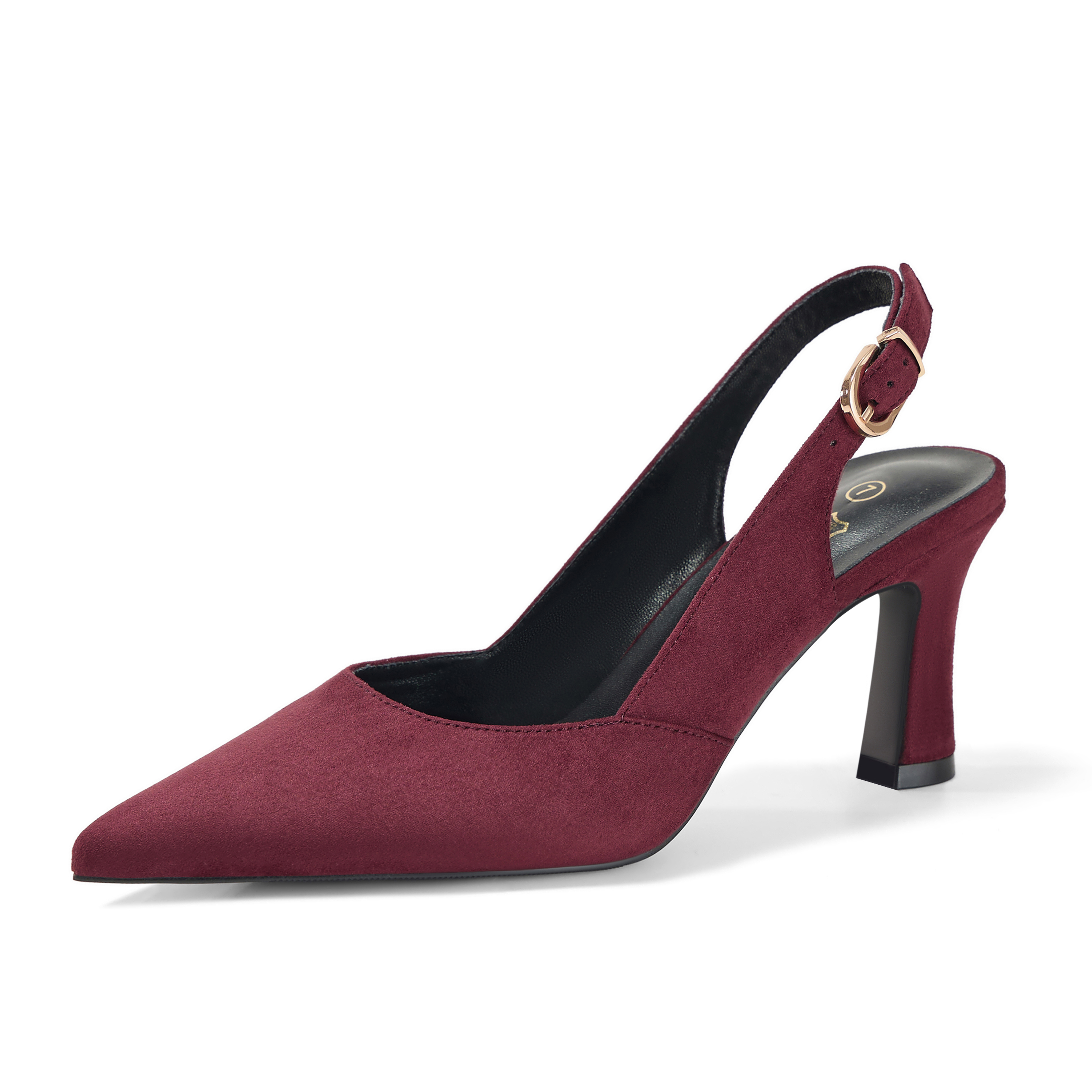 Womens Lambskin Insole High Heels Slingback Pointed Toe Pumps Classic Kitten Heels Retro Comfortable Slip on Lambskin Dress Shoes for Party Wedding Office Work and Daily Wear