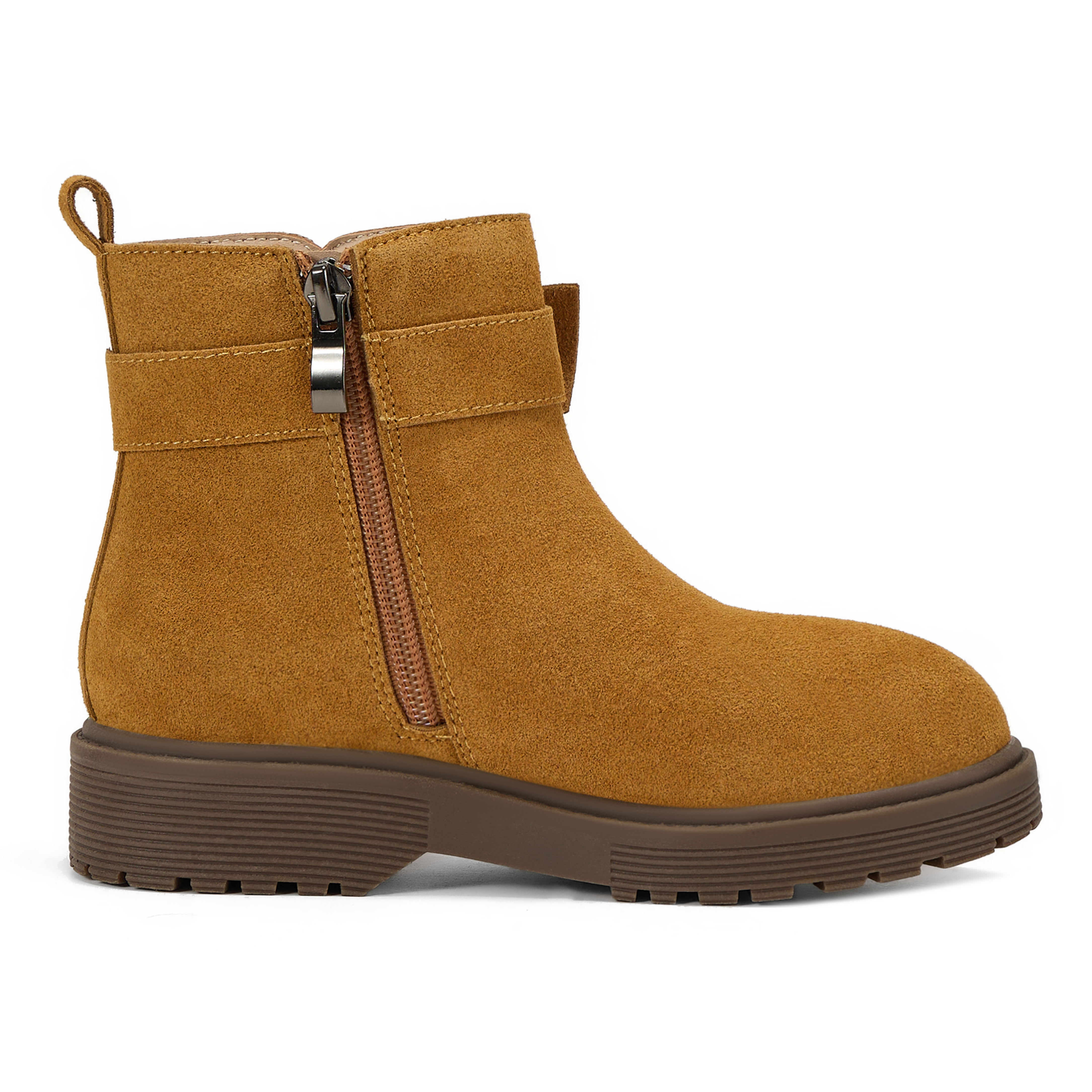 Girls Genuine Leather Ankle Boots Round Toe Side Zip Bow Fall Boots Girls Leather Ankle Boots Bow Lambskin Insole Comfy All Day Anti-slip Sole School Parties Weddings Fall Winter Daily Wear