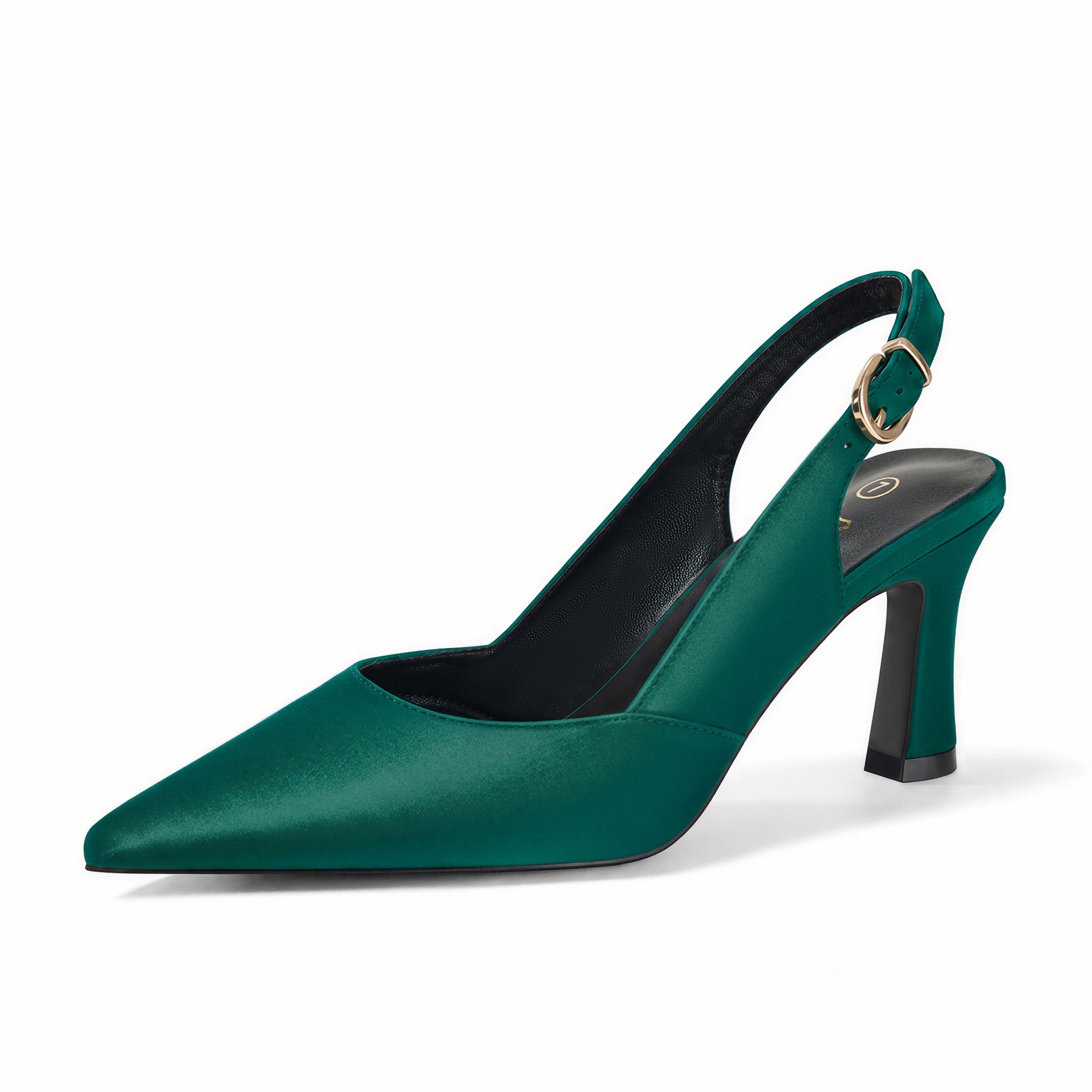 Womens Lambskin Insole High Heels Slingback Pointed Toe Pumps Classic Kitten Heels Retro Comfortable Slip on Lambskin Dress Shoes for Party Wedding Office Work and Daily Wear