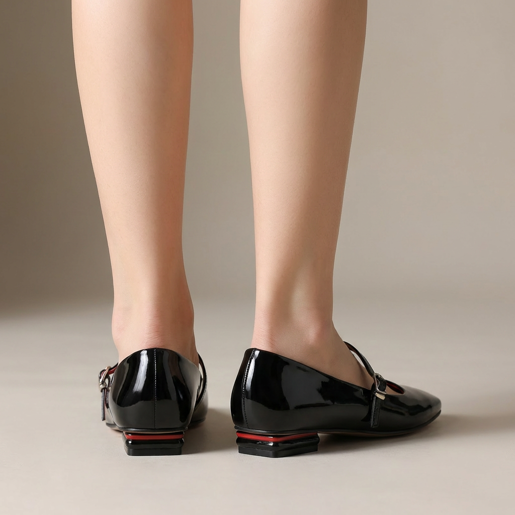 Womens Mary Jane Flats Closed Square Toe Ballet Flat Dressy Comfortable Slip on Shoes