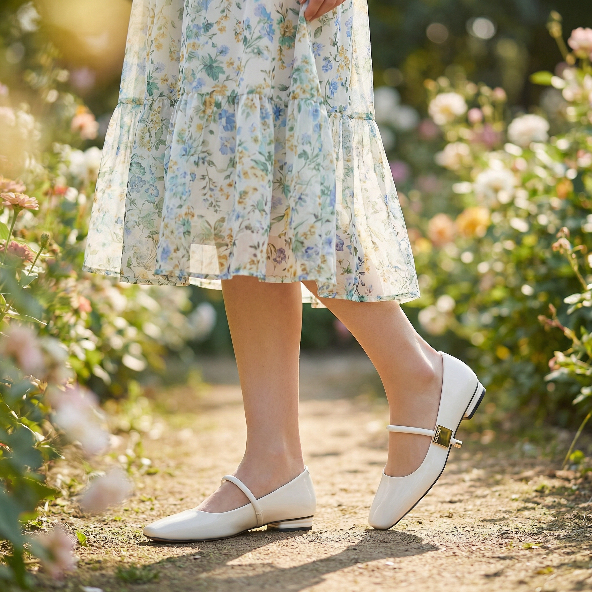 Womens Mary Jane Flats Closed Square Toe Ballet Flat Dressy Comfortable Slip on Shoes