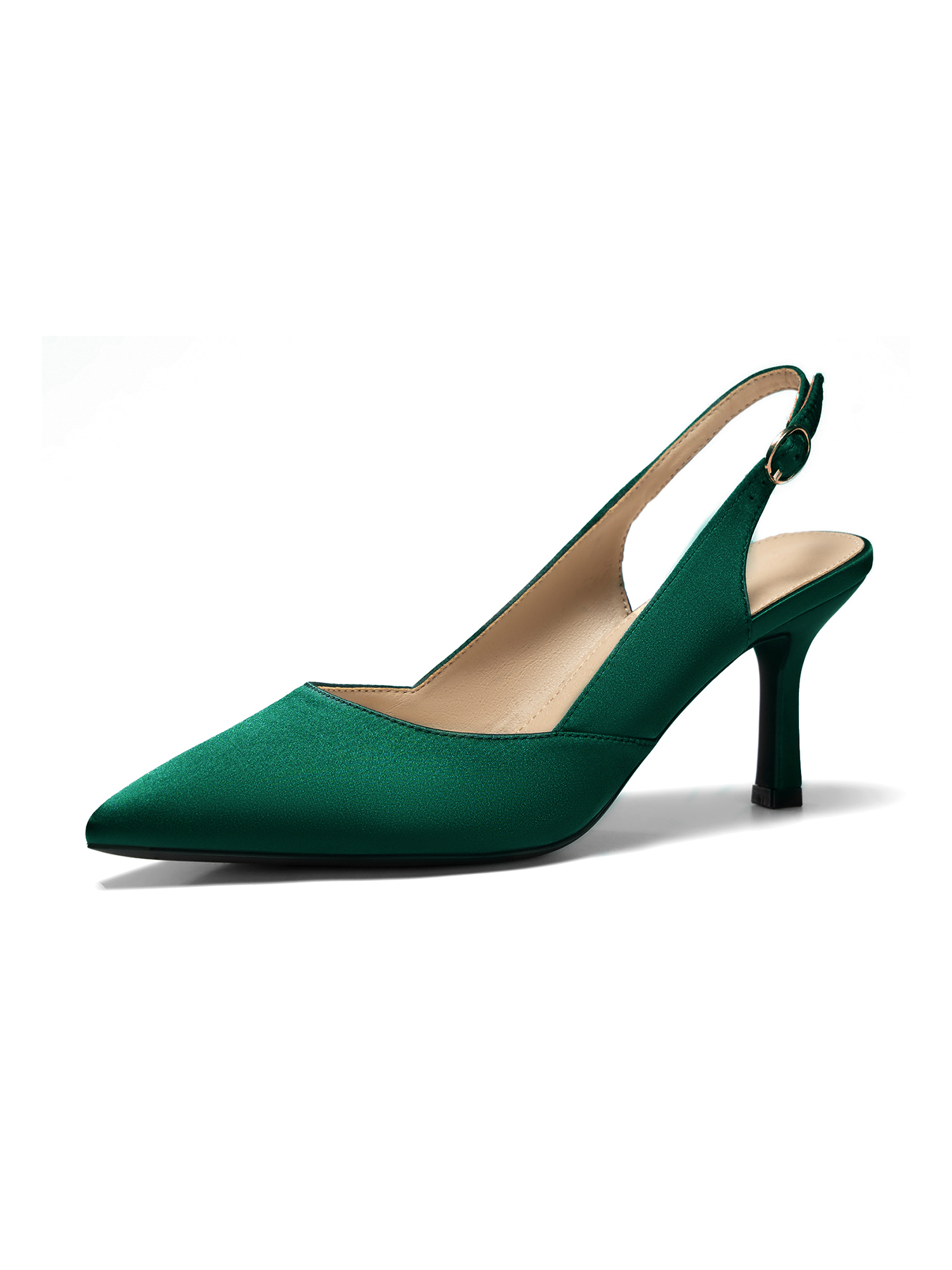 Women's Slingback Kitten Heels Closed Pointed Toe Pumps Wedding Party Dress Shoes