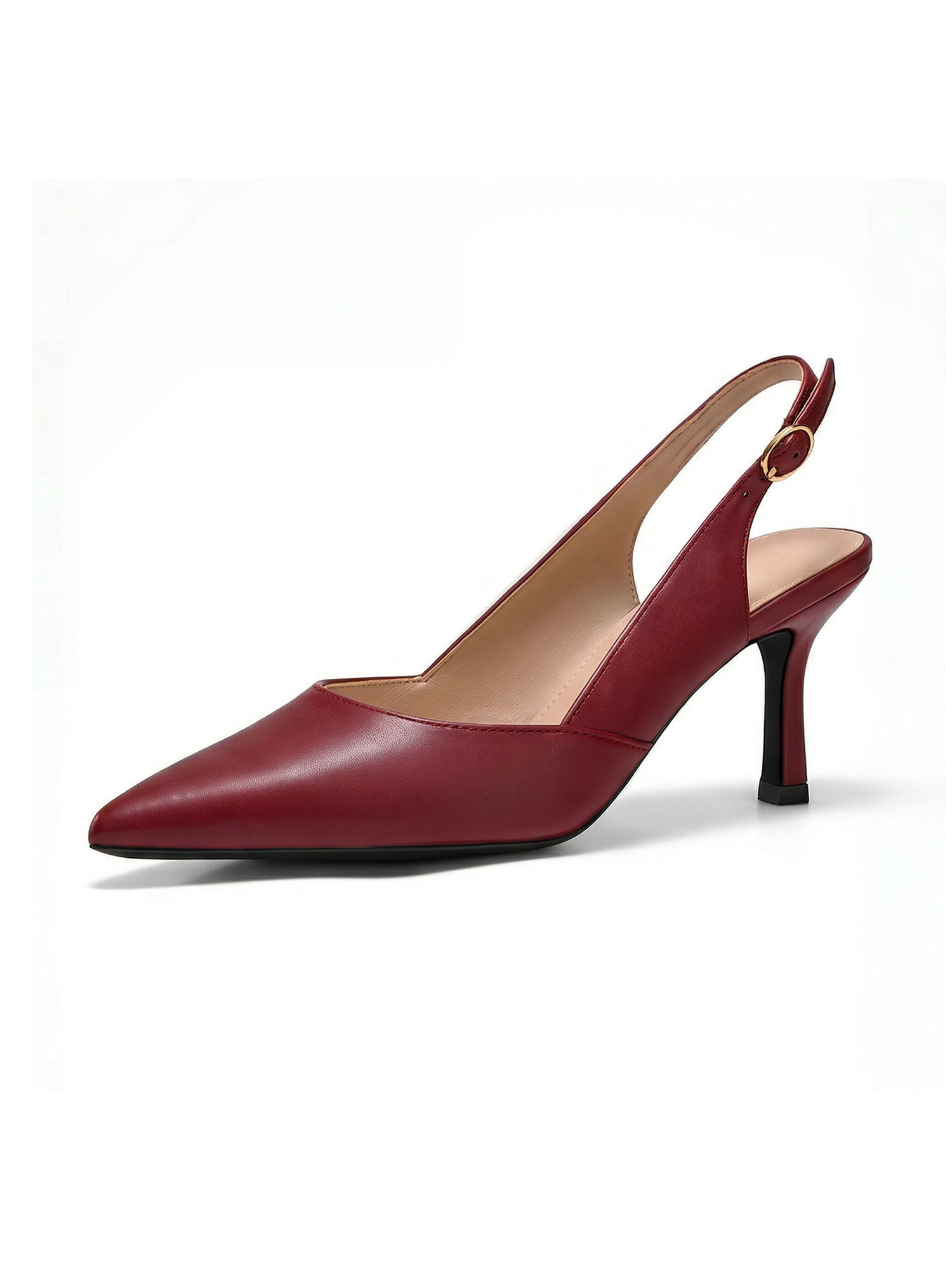 Women's Slingback Kitten Heels Closed Pointed Toe Pumps Wedding Party Dress Shoes