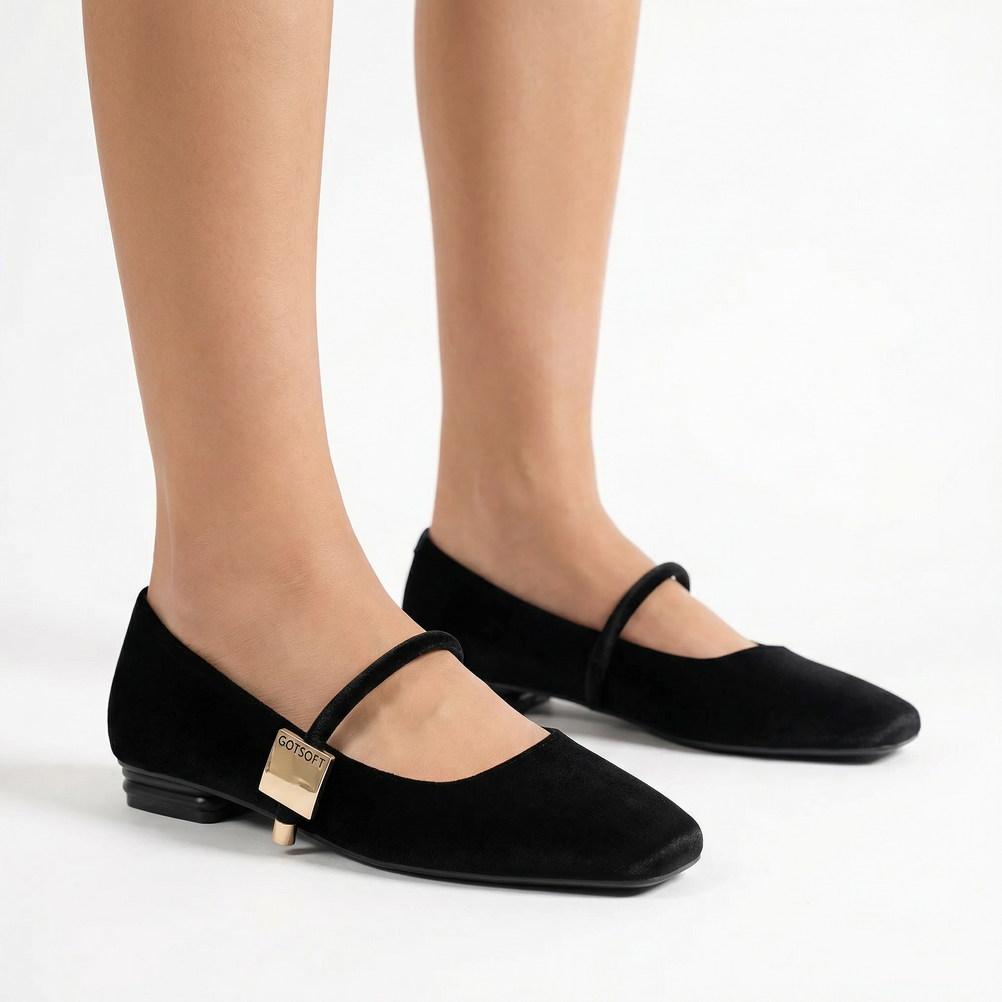 Womens Mary Jane Flats Closed Square Toe Ballet Flat Dressy Comfortable Slip on Shoes