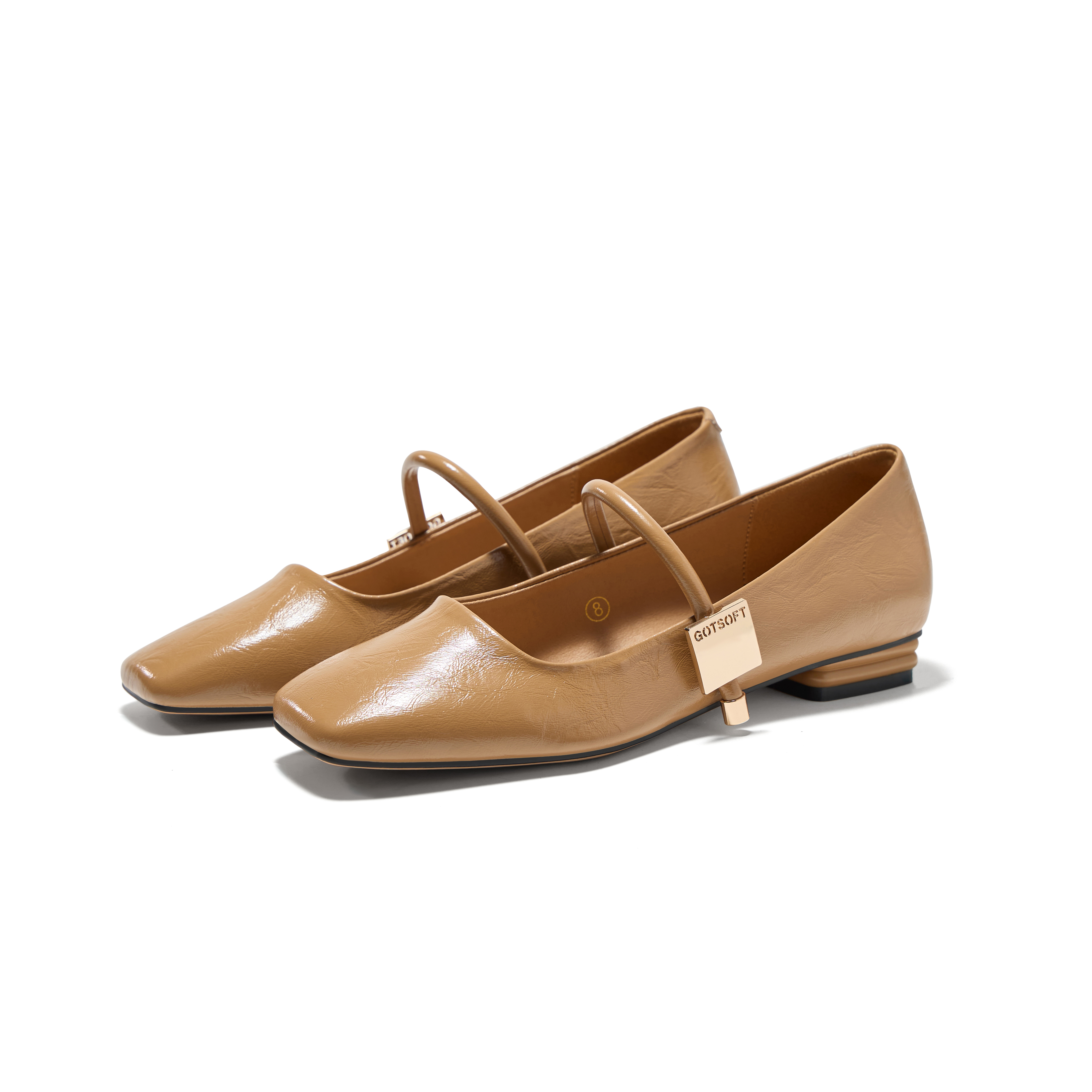 Womens Mary Jane Flats Closed Square Toe Ballet Flat Dressy Comfortable Slip on Shoes