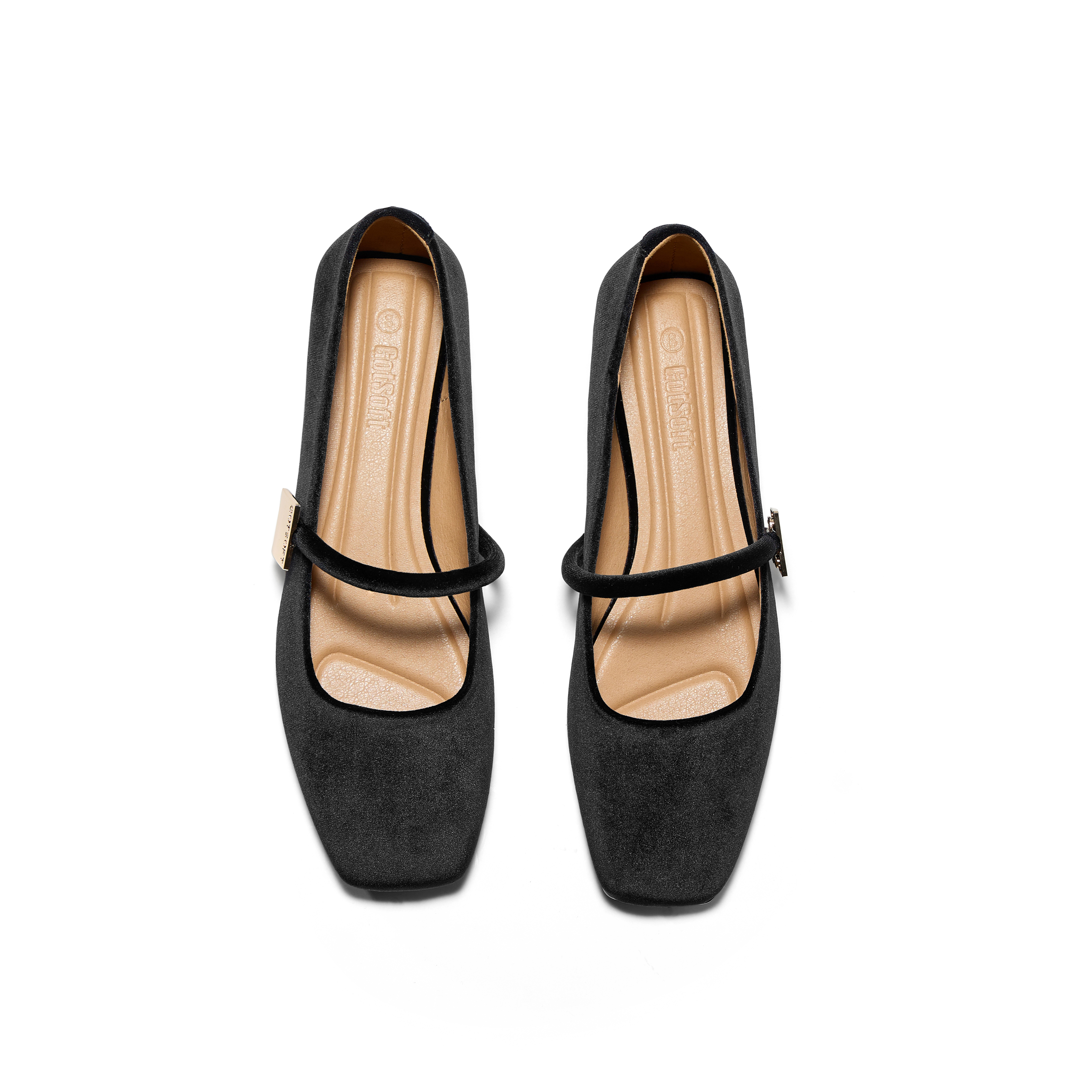 Womens Mary Jane Flats Closed Square Toe Ballet Flat Dressy Comfortable Slip on Shoes