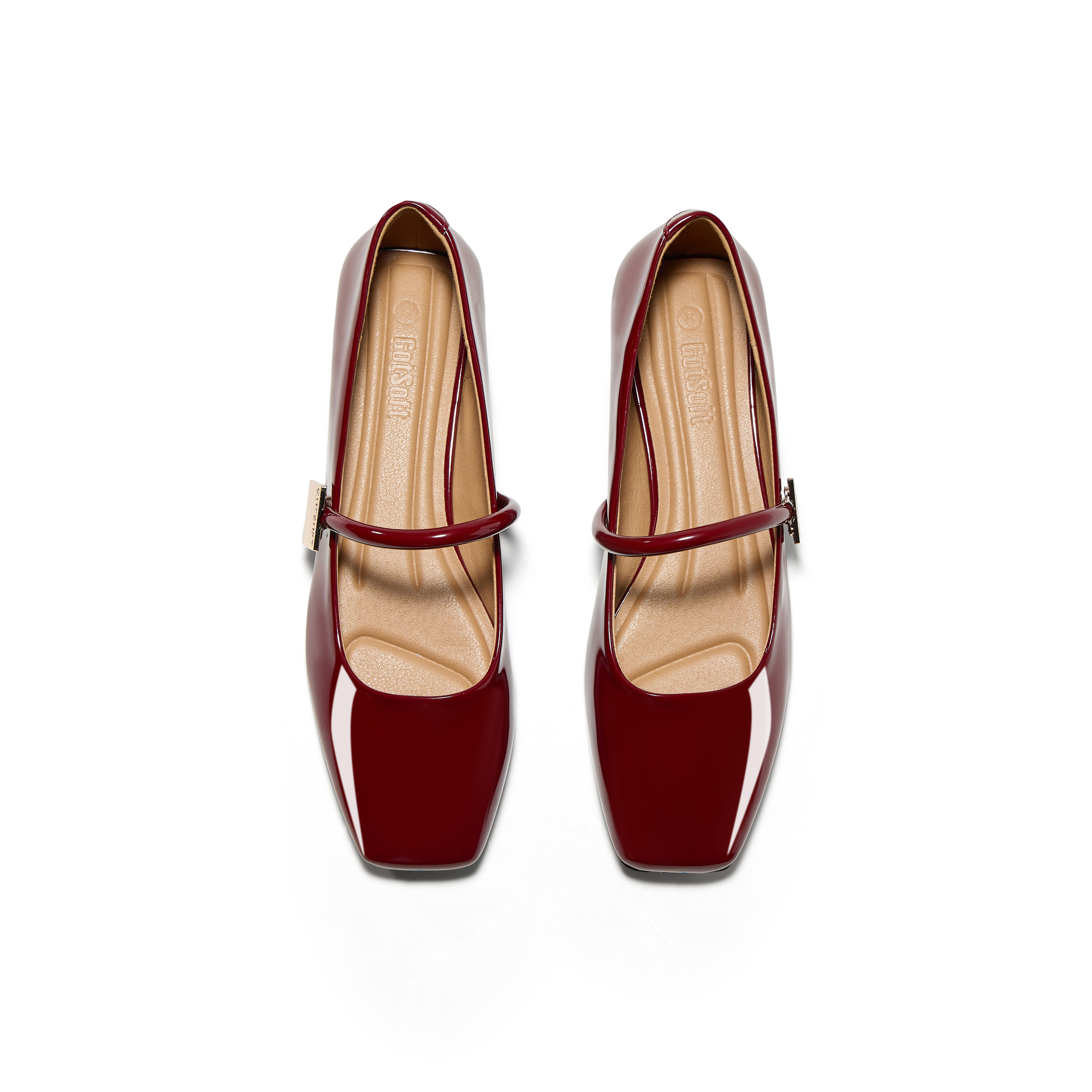 Womens Mary Jane Flats Closed Square Toe Ballet Flat Dressy Comfortable Slip on Shoes