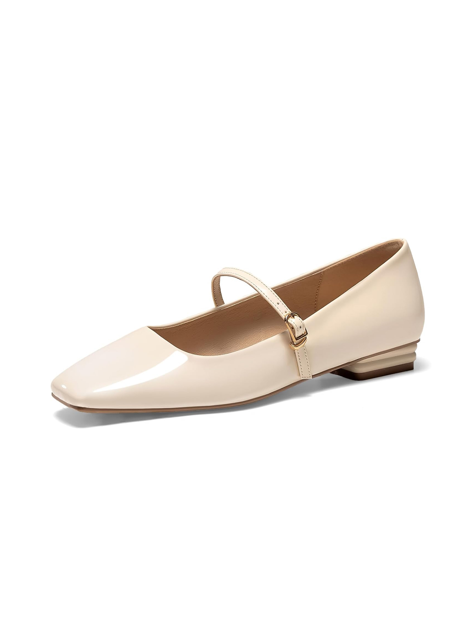 Womens Mary Jane Flats Closed Square Toe Ballet Flat Dressy Comfortable Slip on Shoes