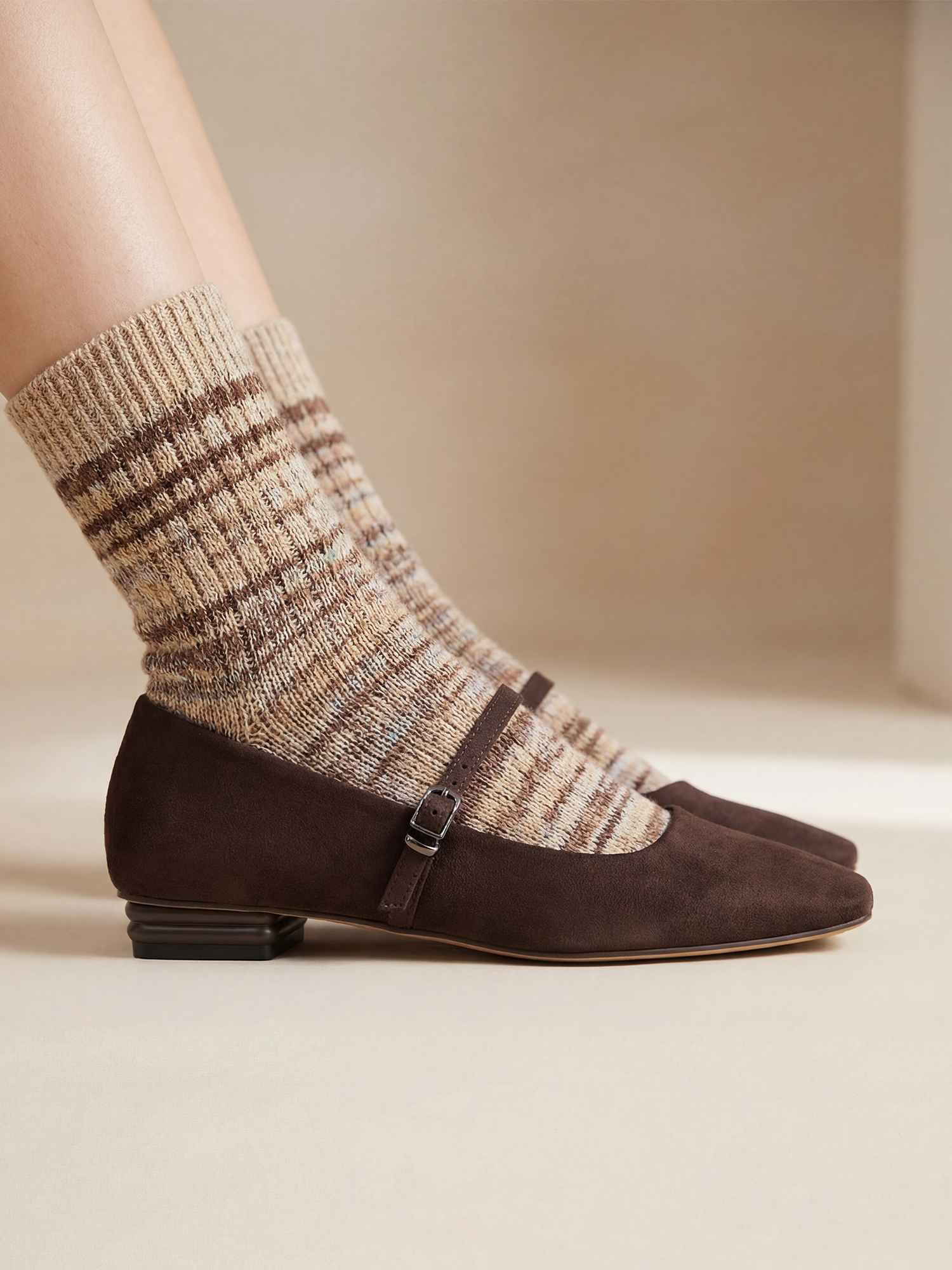 Womens Mary Jane Flats Closed Square Toe Ballet Flat Dressy Comfortable Slip on Shoes