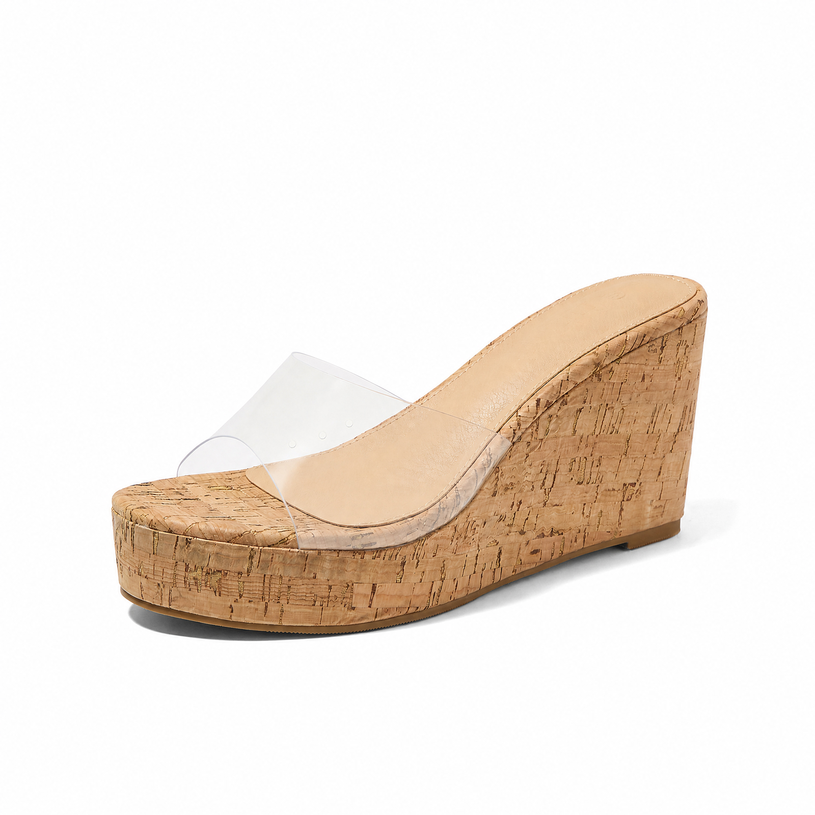 Women's Open Toe Wedge Espadrilles Sandals Chain Slip On Slides Platform Heeled Sandal Summer Shoes