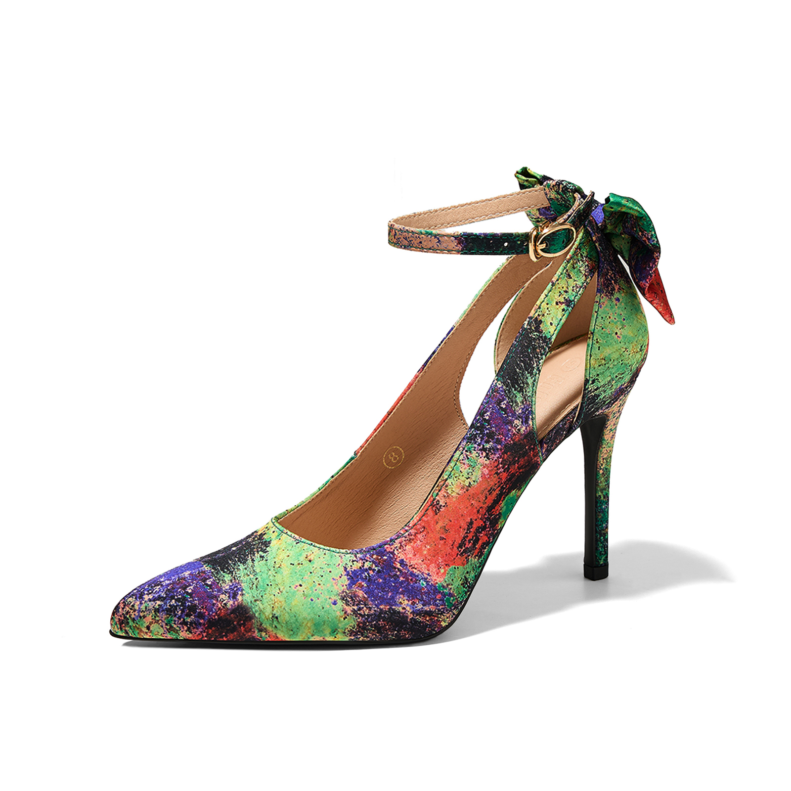 Women's Pointed Toe High Heels Ankle Strap Bow Tie Pumps Wedding Party Dress Shoes