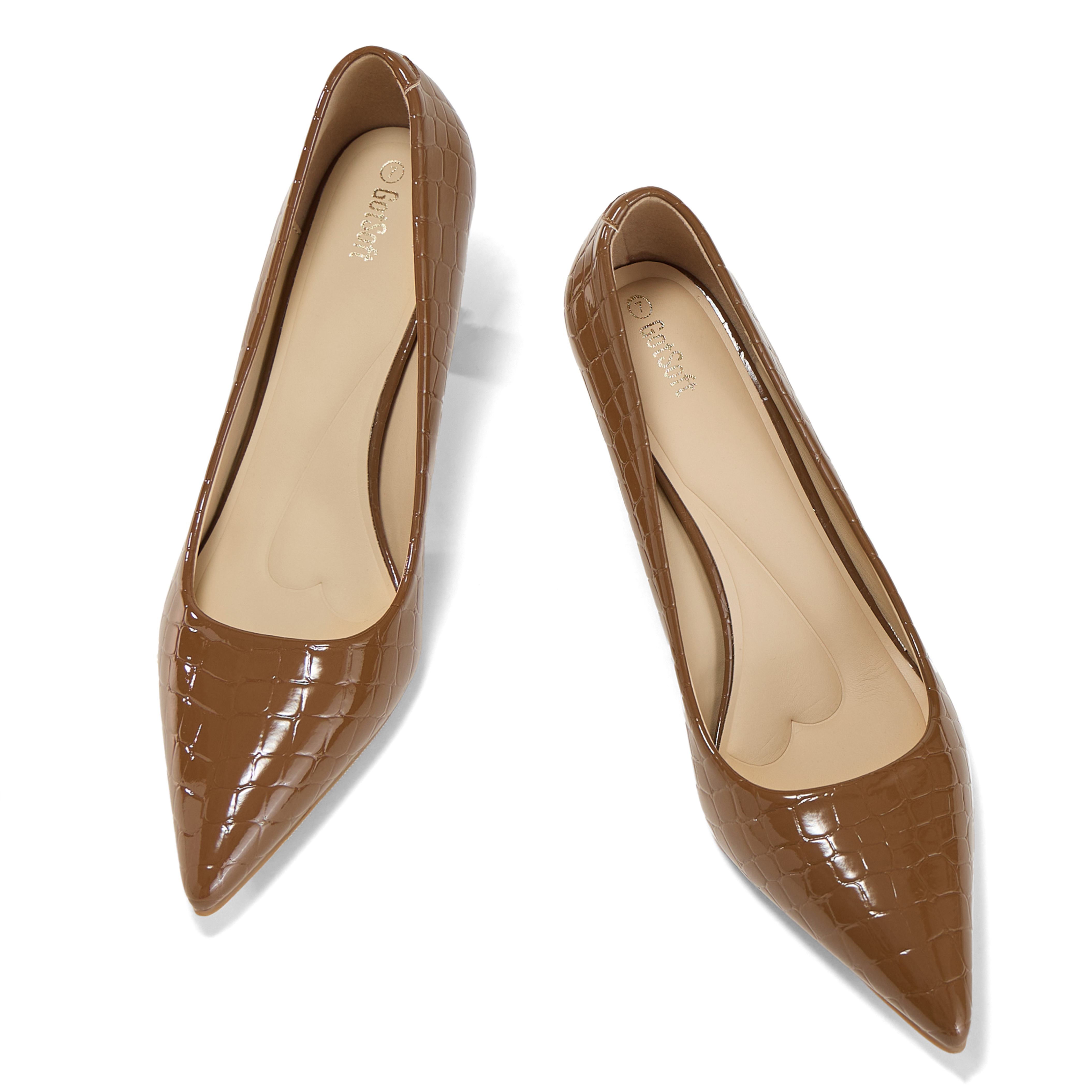 Womens High Heels Closed Pointed Toe Pumps Slip on Dress Shoes Classic Kitten Heels Retro Comfortable Gentle Supportive Heel Back Shoes for Party Wedding Office Work and Daily Wear