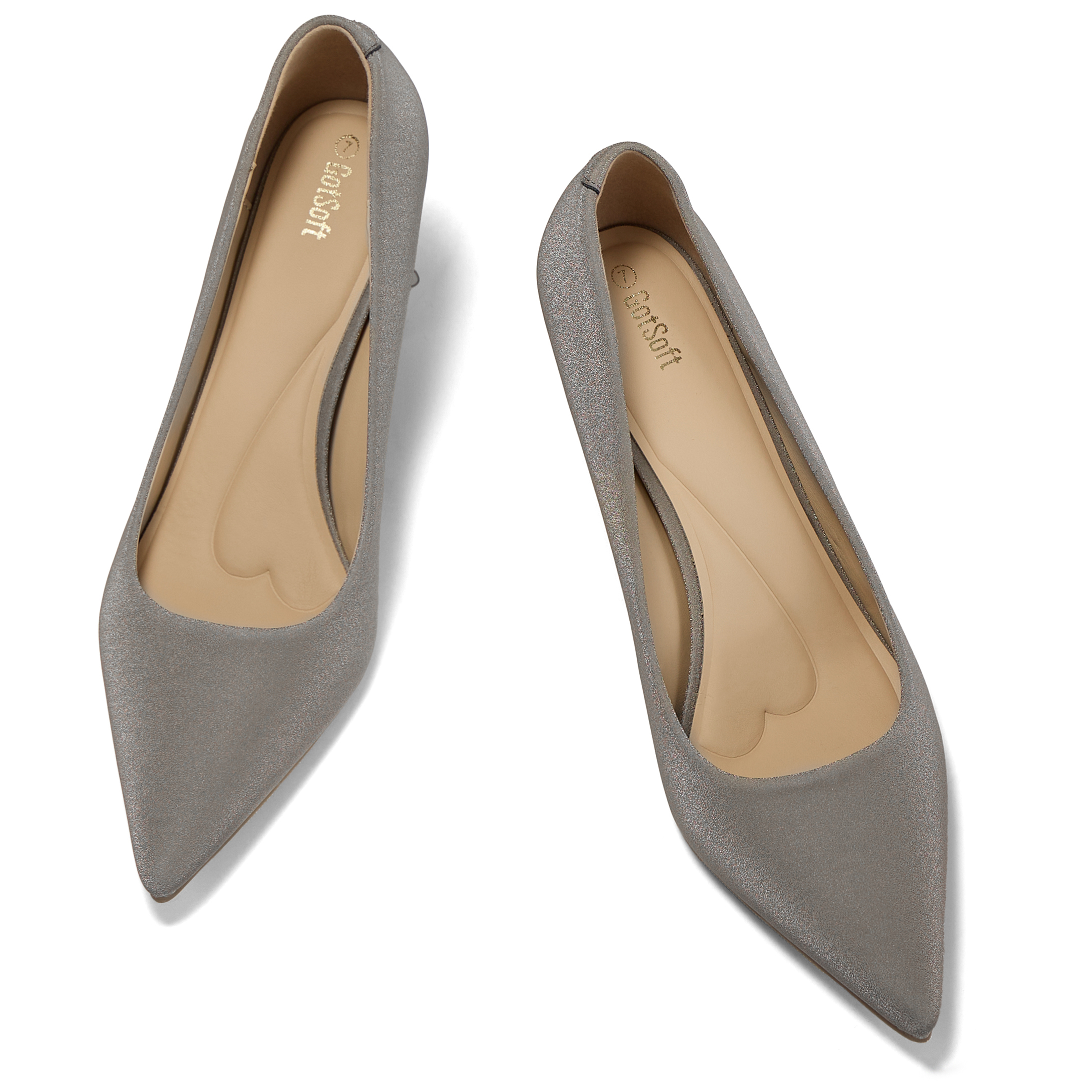 Womens High Heels Closed Pointed Toe Pumps Slip on Dress Shoes Classic Kitten Heels Retro Comfortable Gentle Supportive Heel Back Shoes for Party Wedding Office Work and Daily Wear