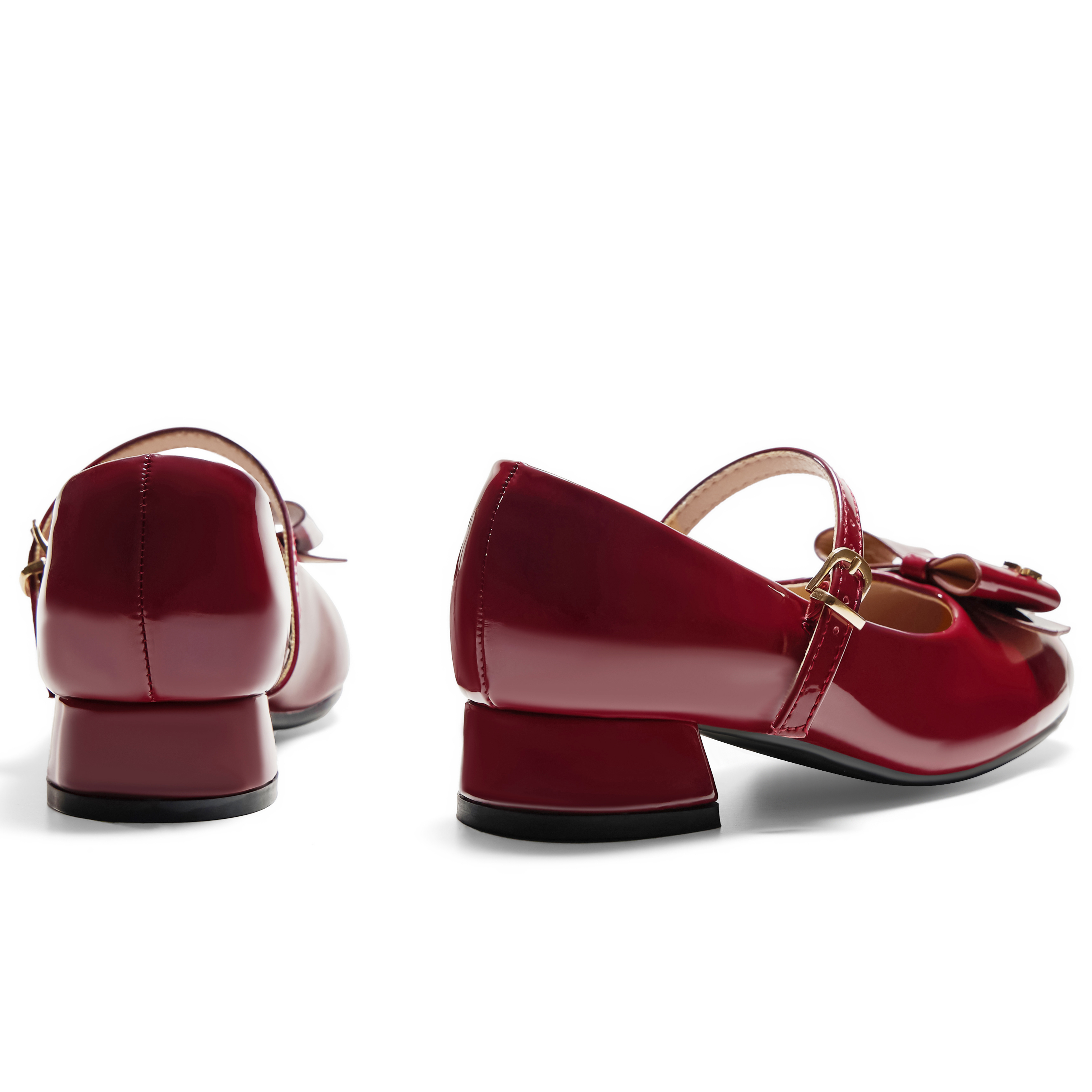 Girls Lambskin Insole Low Heels Mary Jane Ankle Strap Dress Shoes Dress Flats with Ankle Buckle, Bow with Star Detail, Fit Toddler, Little & Big Kid for Wedding, Party and School Daily Wear