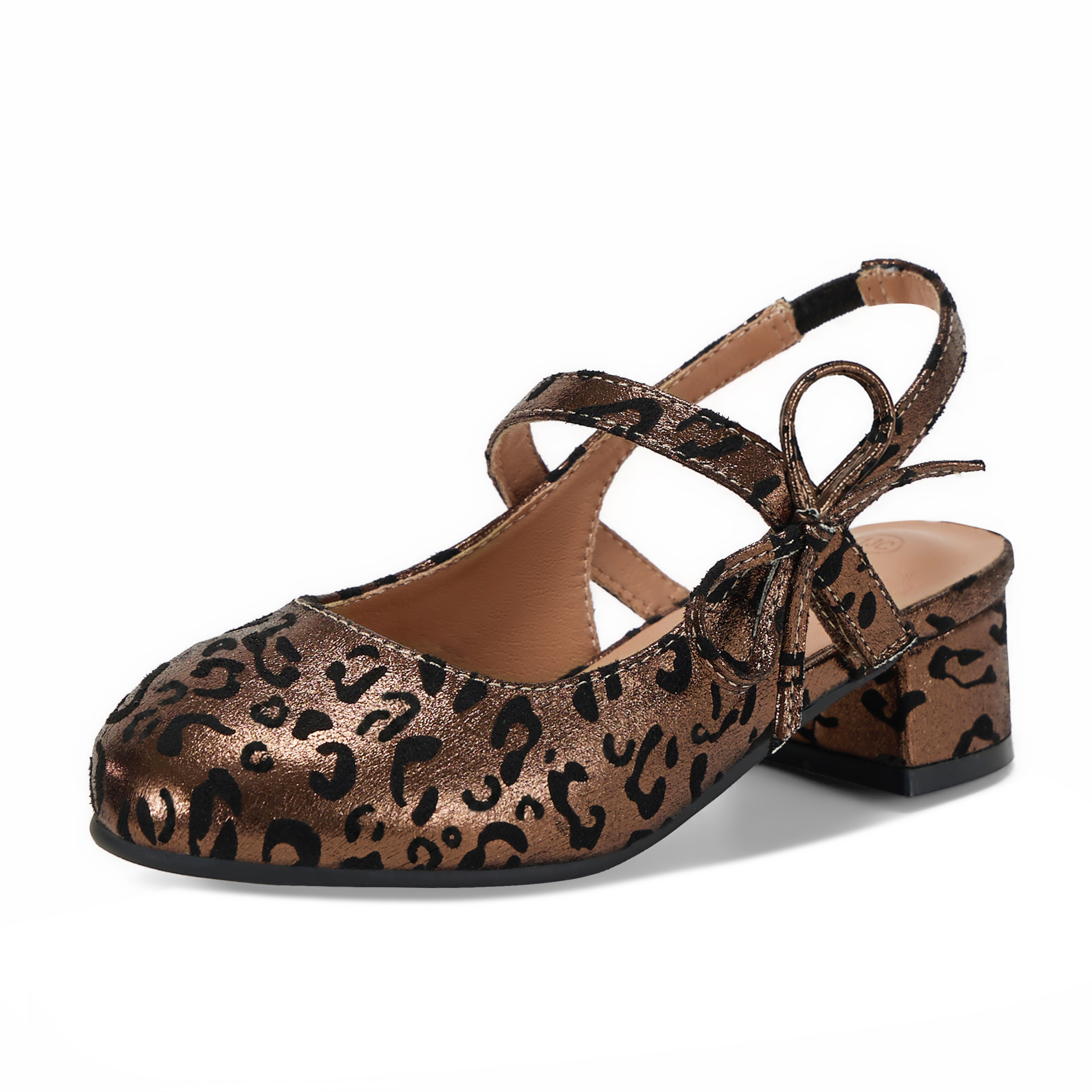 Girls Dress Shoes Low Heel Slingback Mary Jane Bow Pumps Adjustable Hook and Loop Back Strap Low Heel Shoes with Bow, for Wedding, Party, School, Toddler, Little & Big Kid Dress-up
