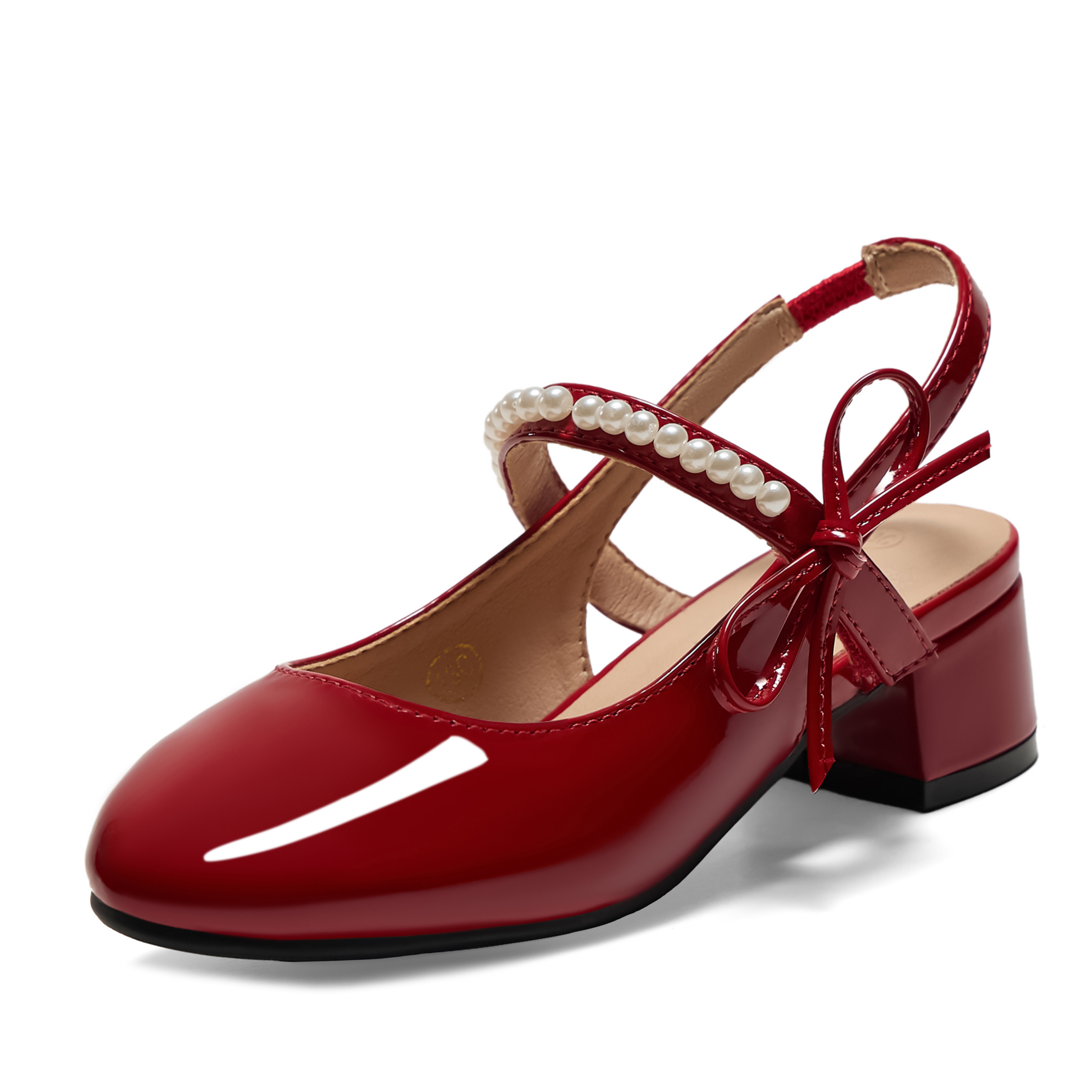 Girls Dress Shoes Low Heel Slingback Mary Jane Bow Pumps Adjustable Hook and Loop Back Strap Low Heel Shoes with Bow, for Wedding, Party, School, Toddler, Little & Big Kid Dress-up