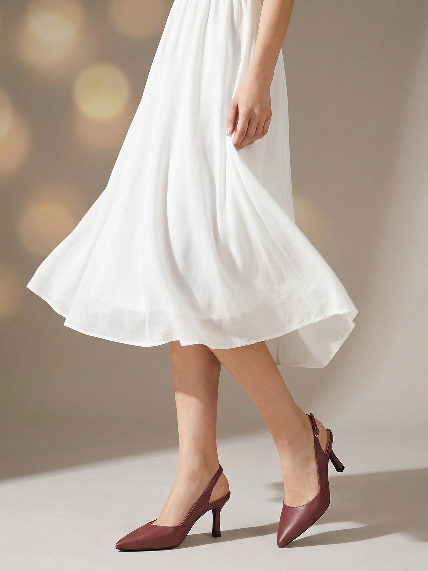 Women's Slingback Kitten Heels Closed Pointed Toe Pumps Wedding Party Dress Shoes