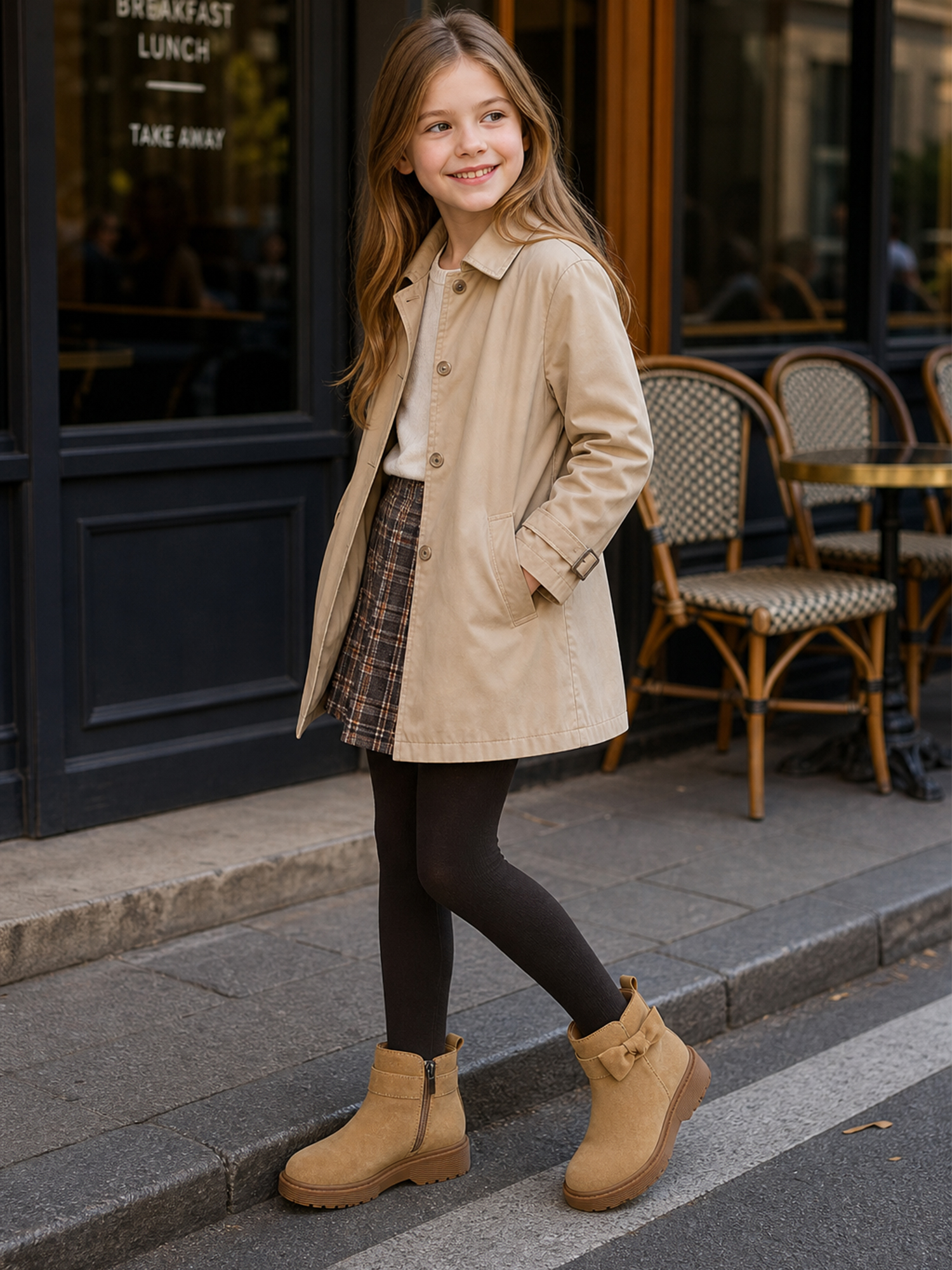 Girls Genuine Leather Ankle Boots Round Toe Side Zip Bow Fall Boots Girls Leather Ankle Boots Bow Lambskin Insole Comfy All Day Anti-slip Sole School Parties Weddings Fall Winter Daily Wear