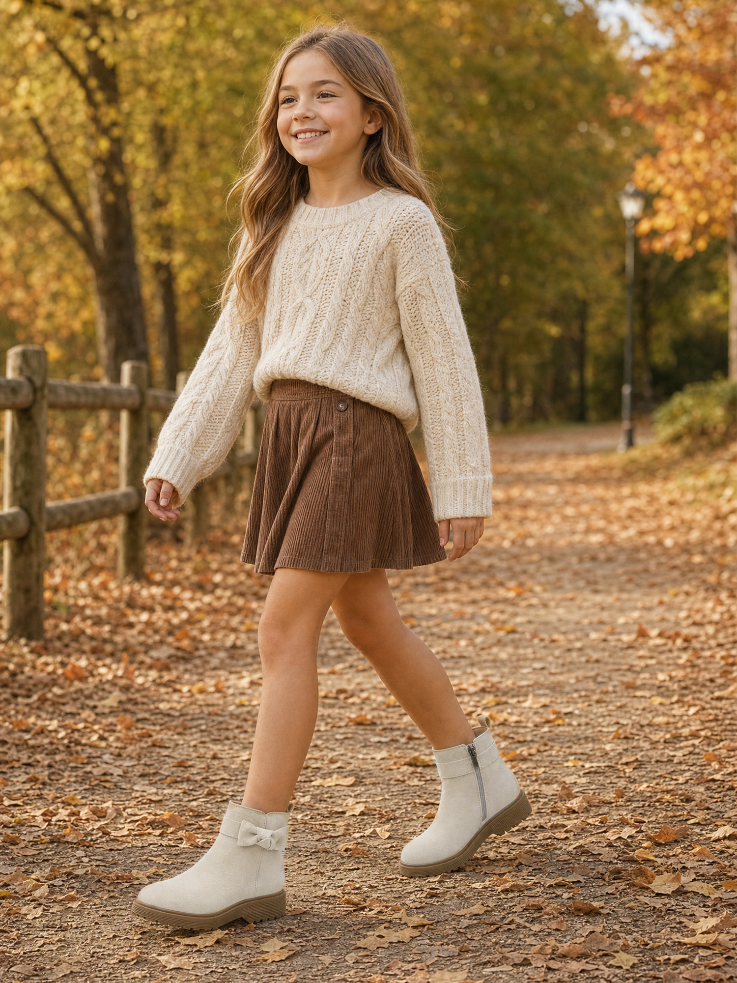 Girls Genuine Leather Ankle Boots Round Toe Side Zip Bow Fall Boots Girls Leather Ankle Boots Bow Lambskin Insole Comfy All Day Anti-slip Sole School Parties Weddings Fall Winter Daily Wear