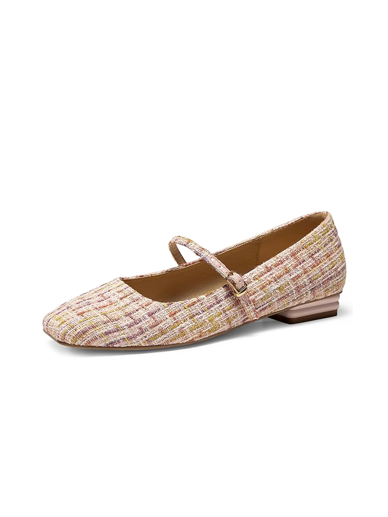 Womens Mary Jane Flats Closed Square Toe Ballet Flat Dressy Comfortable Slip on Shoes