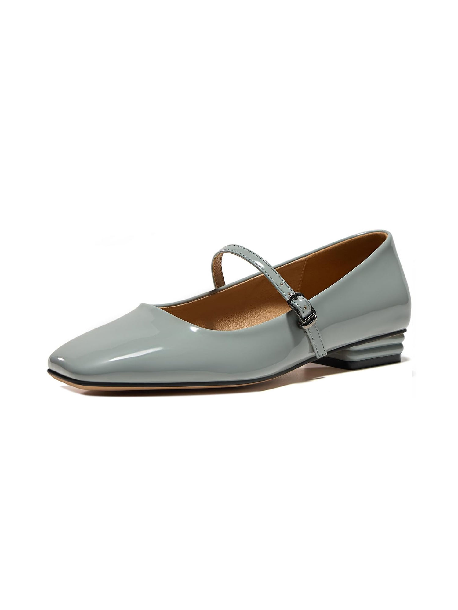 Womens Mary Jane Flats Closed Square Toe Ballet Flat Dressy Comfortable Slip on Shoes