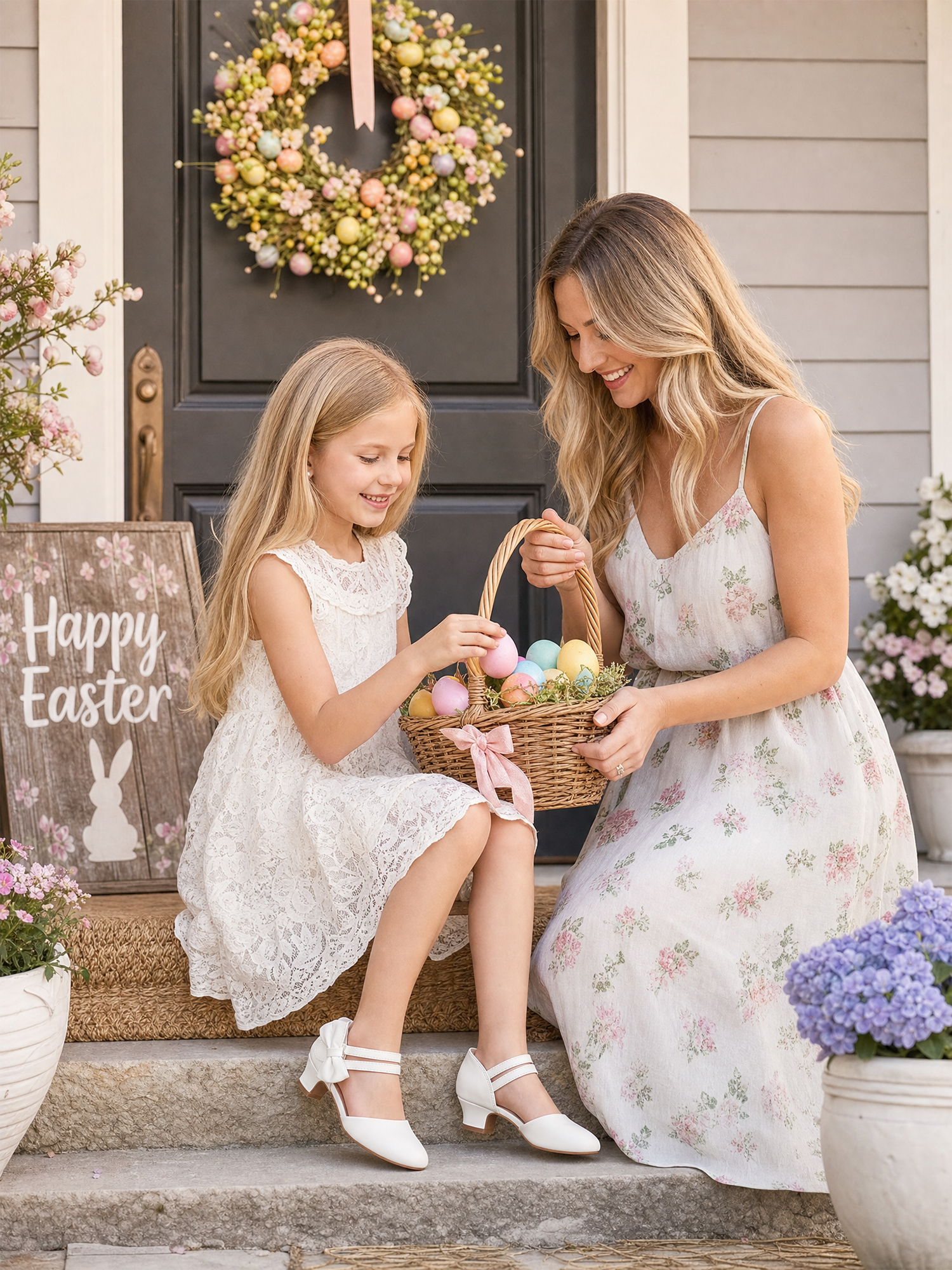 Girls Dress Shoes Bow Closed Toe Low Heels Wedding Pumps Shoes Ankle Strap Party Birthday Cute Pump Round Toe Chunky Heel Closed Toe Hook and Loop Shoes for Little Big Girls