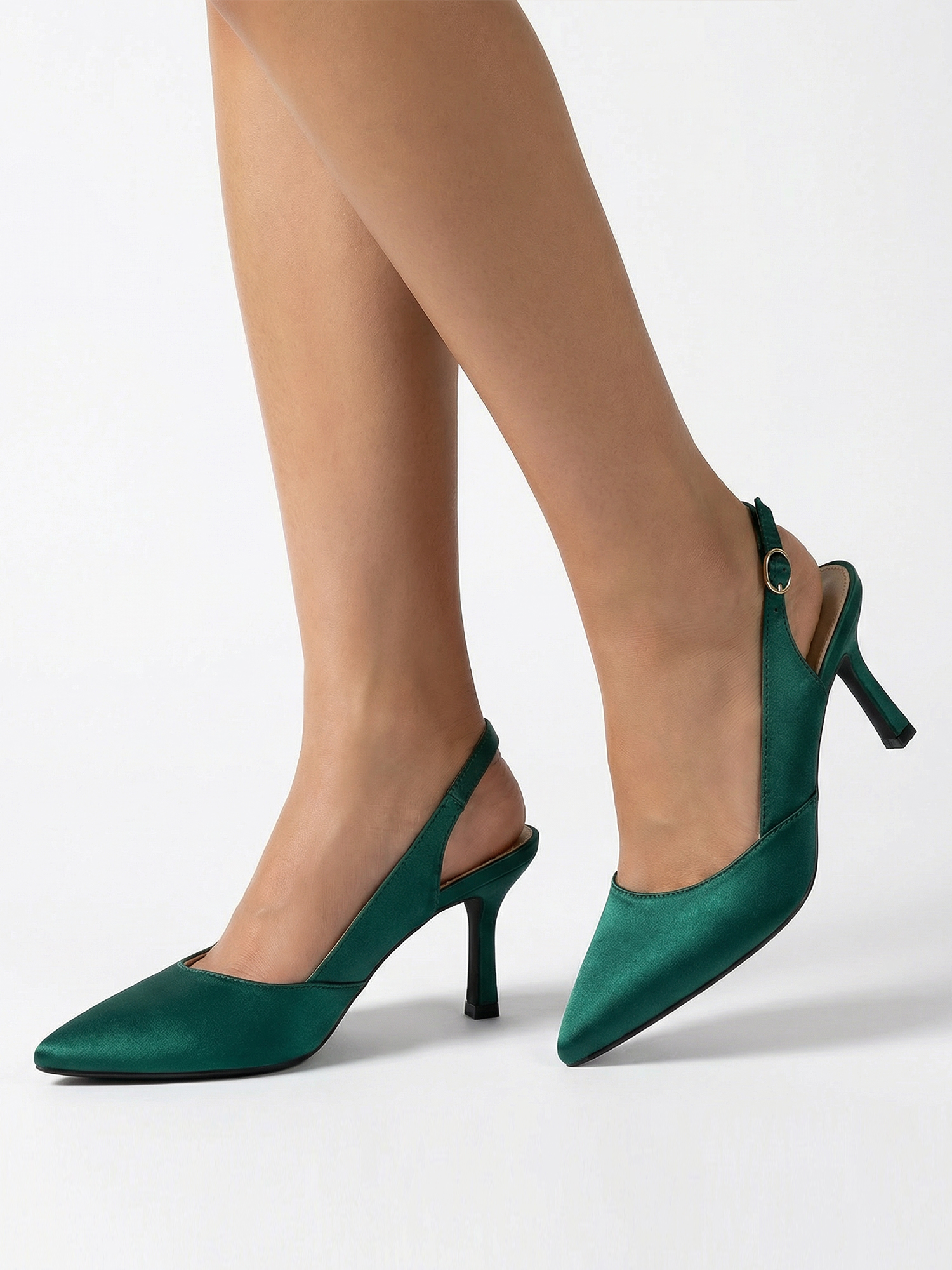 Women's Slingback Kitten Heels Closed Pointed Toe Pumps Wedding Party Dress Shoes