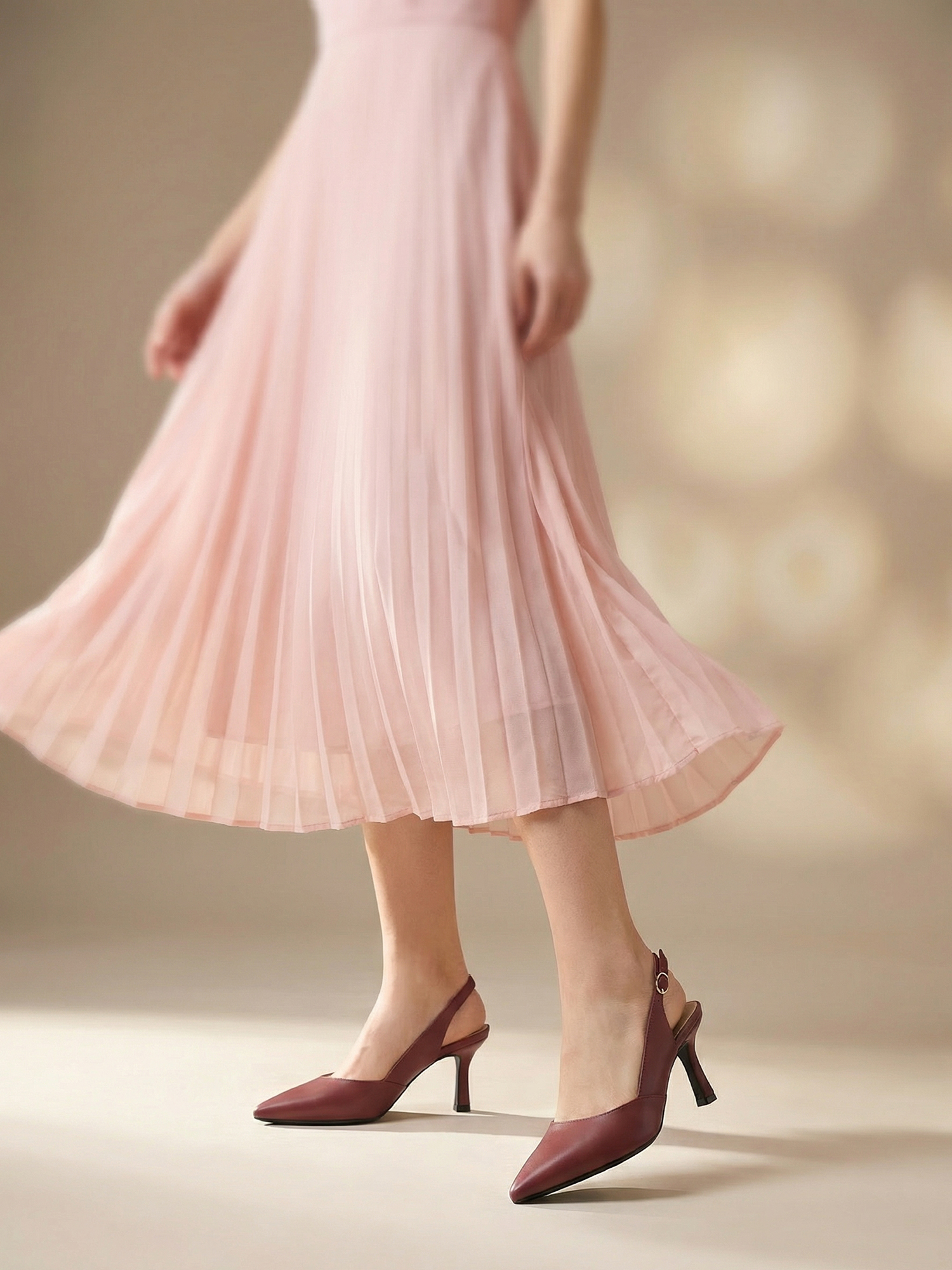 Women's Slingback Kitten Heels Closed Pointed Toe Pumps Wedding Party Dress Shoes